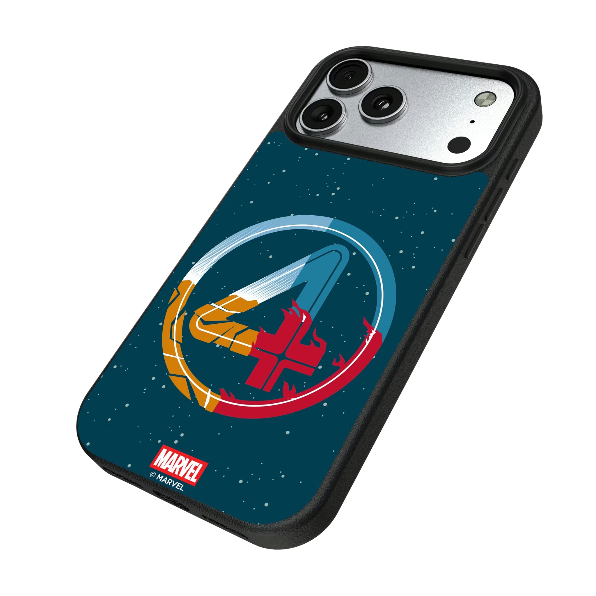 Marvel Fantastic Four Badge iPhone MagSafe Compatible Phone Case for Apple iPhone - Isometric View#Device_iPhone 17 Pro Max