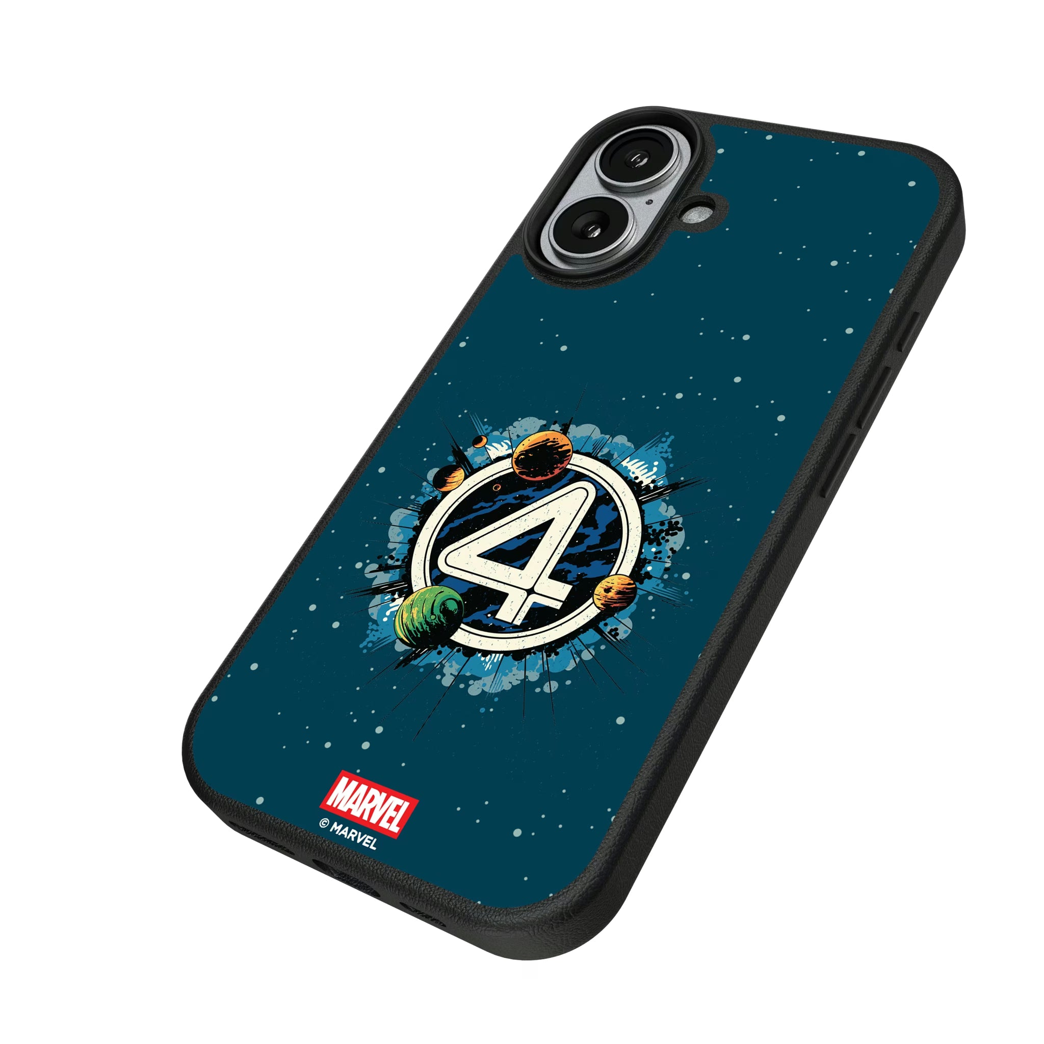 Marvel Fantastic Four Badge iPhone MagSafe Compatible Phone Case for Apple iPhone - Isometric View#Device_iPhone 17