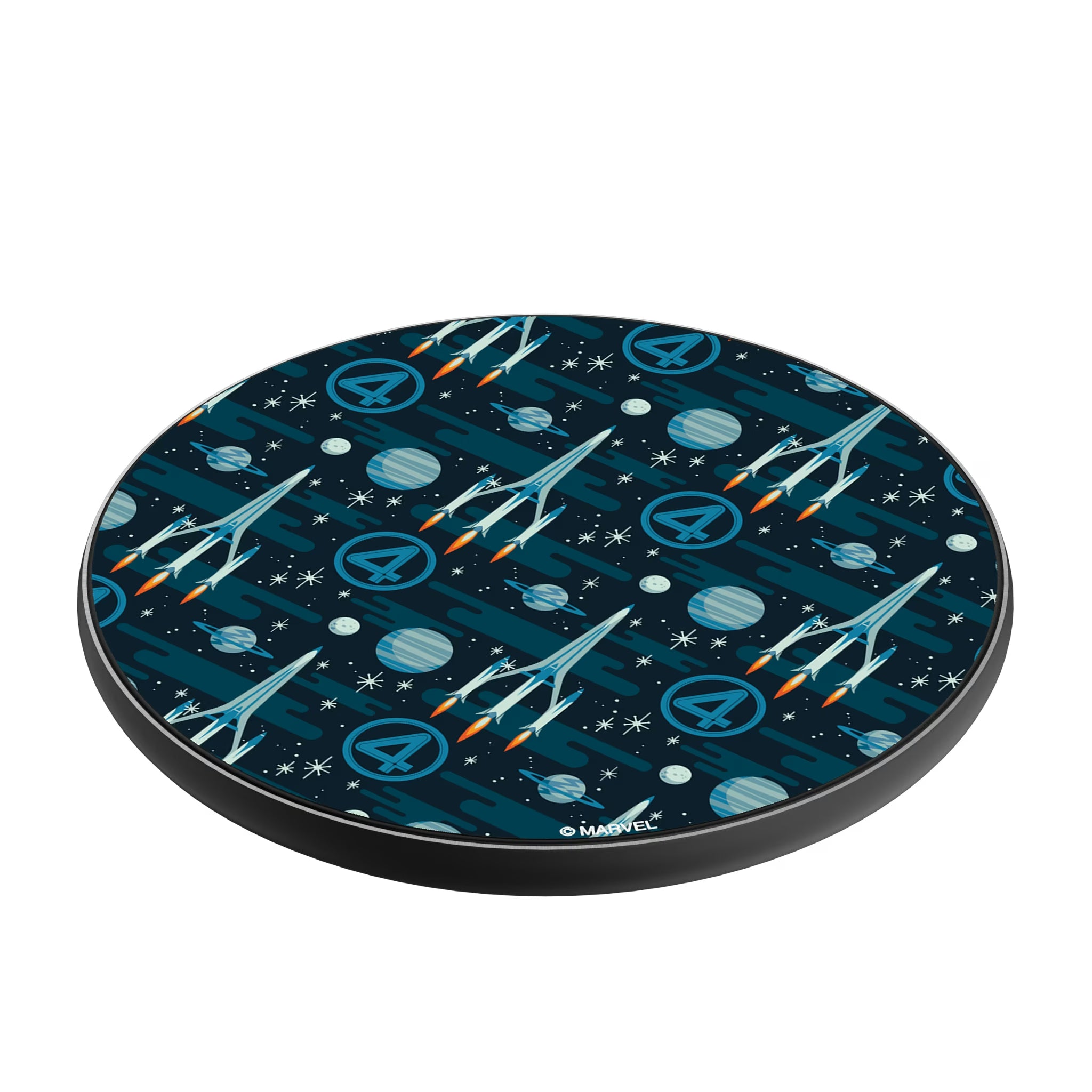 Marvel Fantastic Four Pattern 15-Watt Wireless Charger - Isometric View