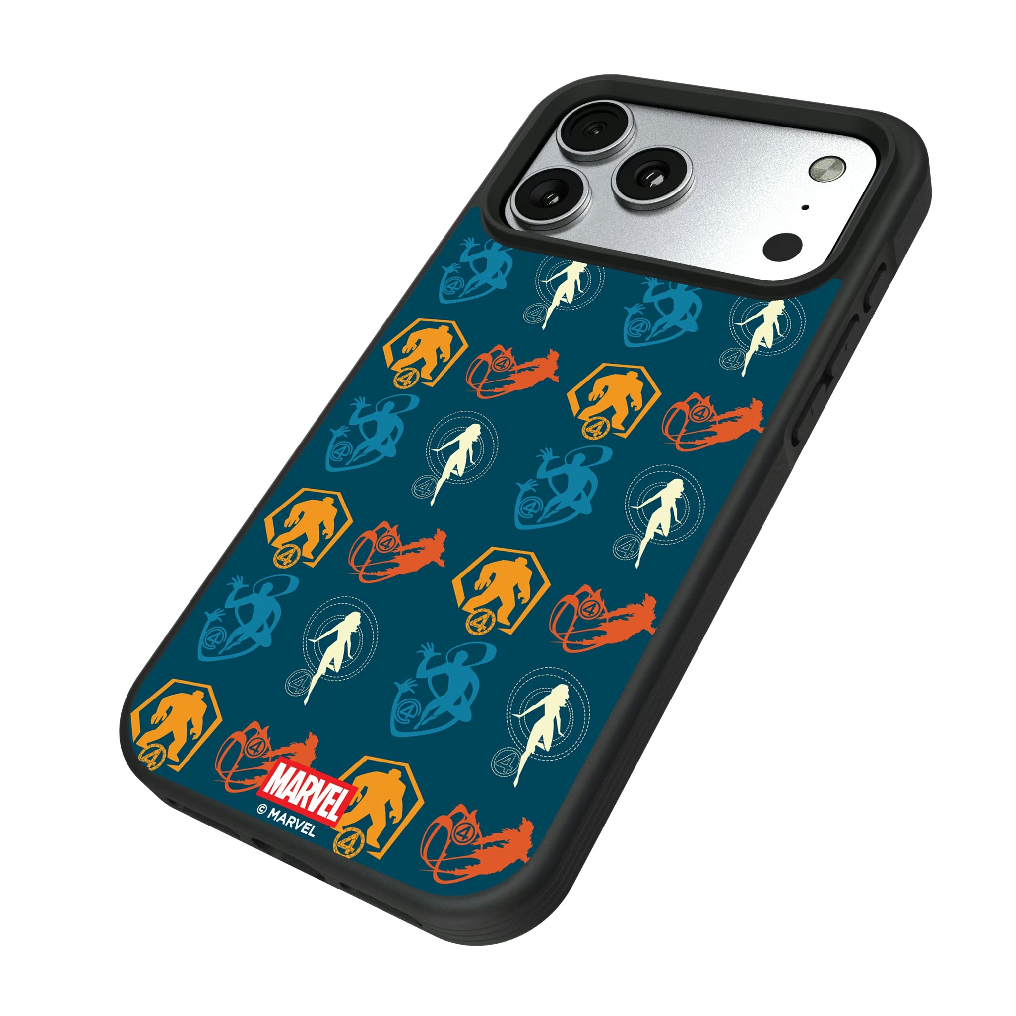 Marvel Fantastic Four Pattern 2 iPhone Bump Phone Case for Apple iPhone - Isometric View#Device_iPhone 17 Pro Max