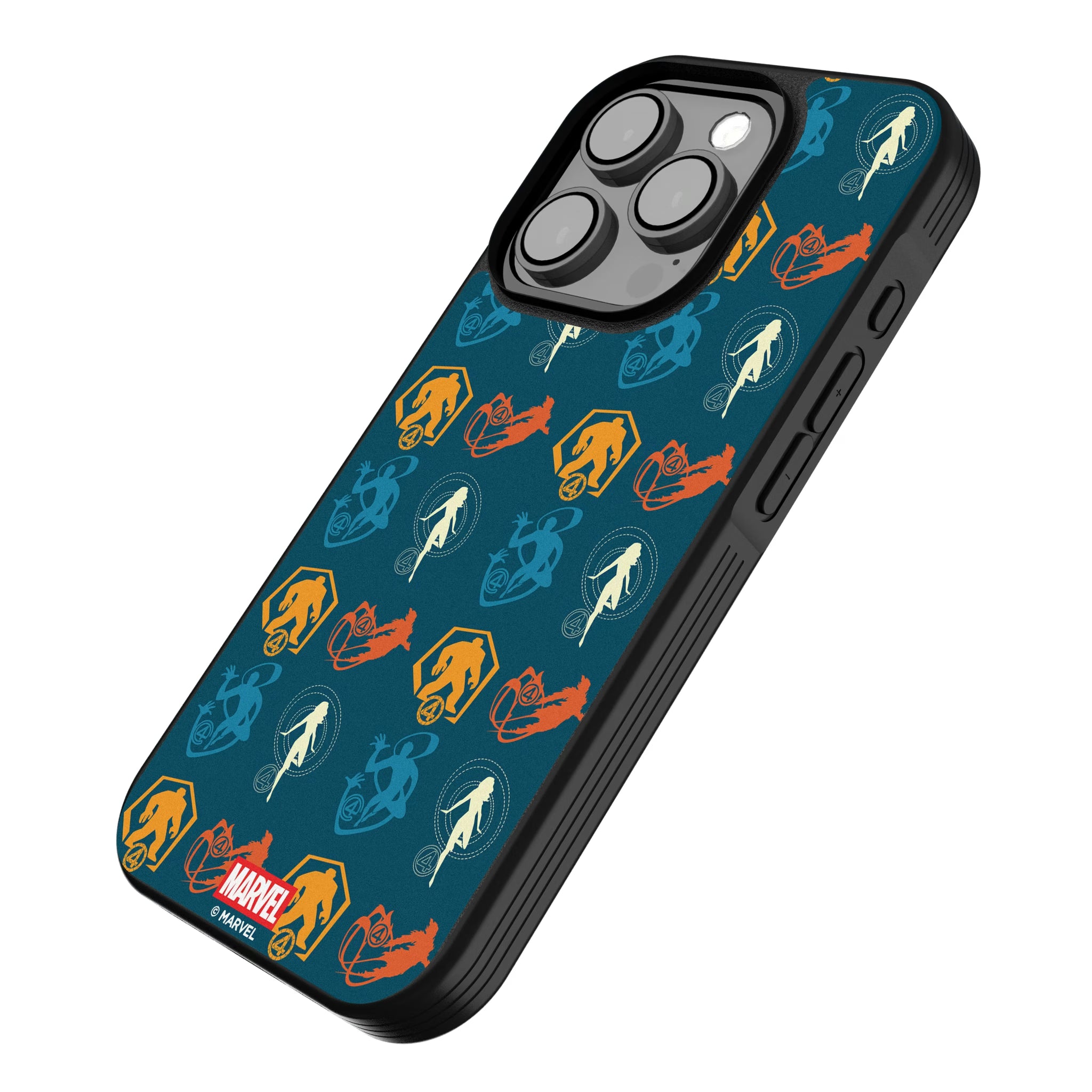 Marvel Fantastic Four Pattern 2 iPhone Bump Phone Case for Apple iPhone - Isometric View