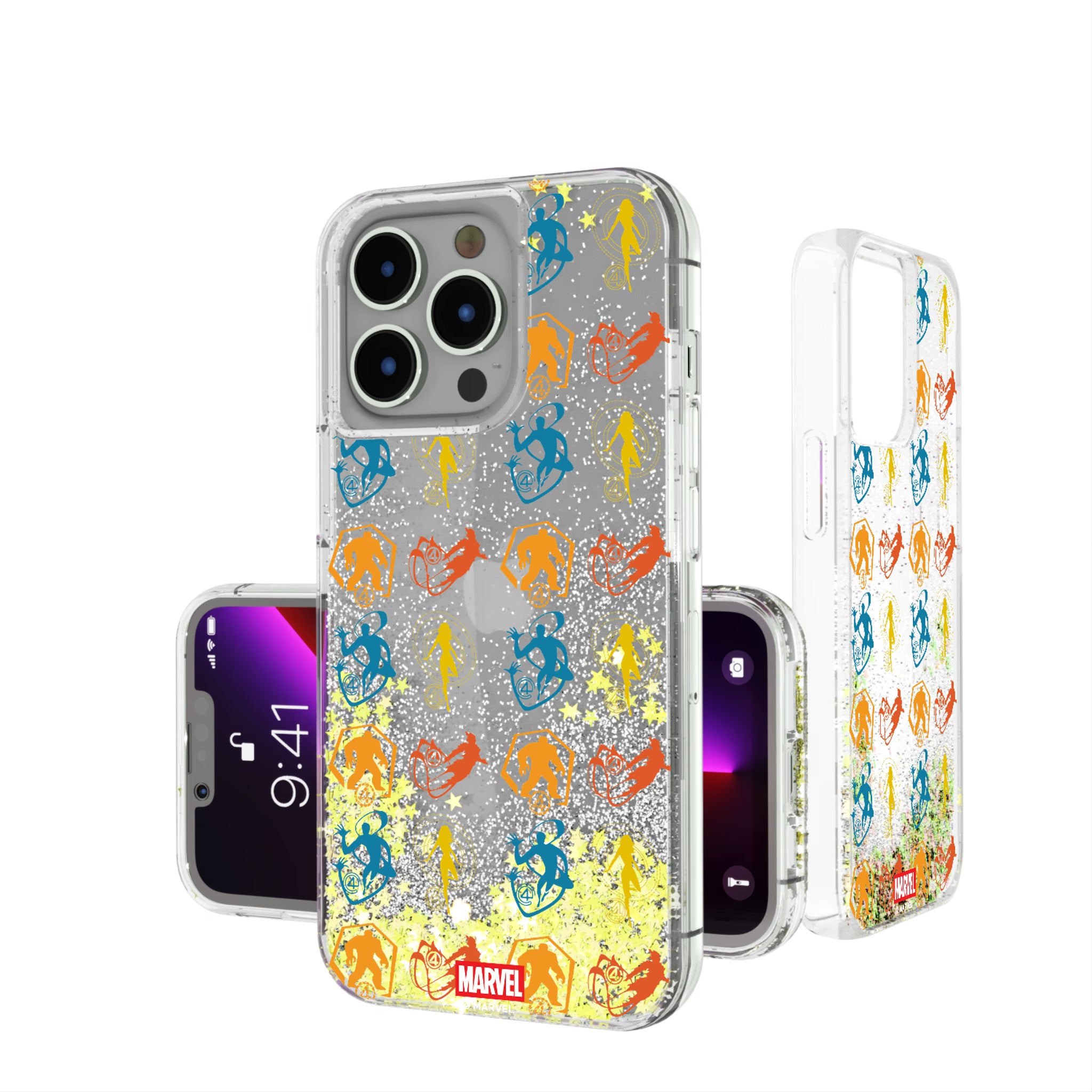 Marvel Fantastic Four Pattern 2 iPhone Glitter Phone Case for Apple iPhone