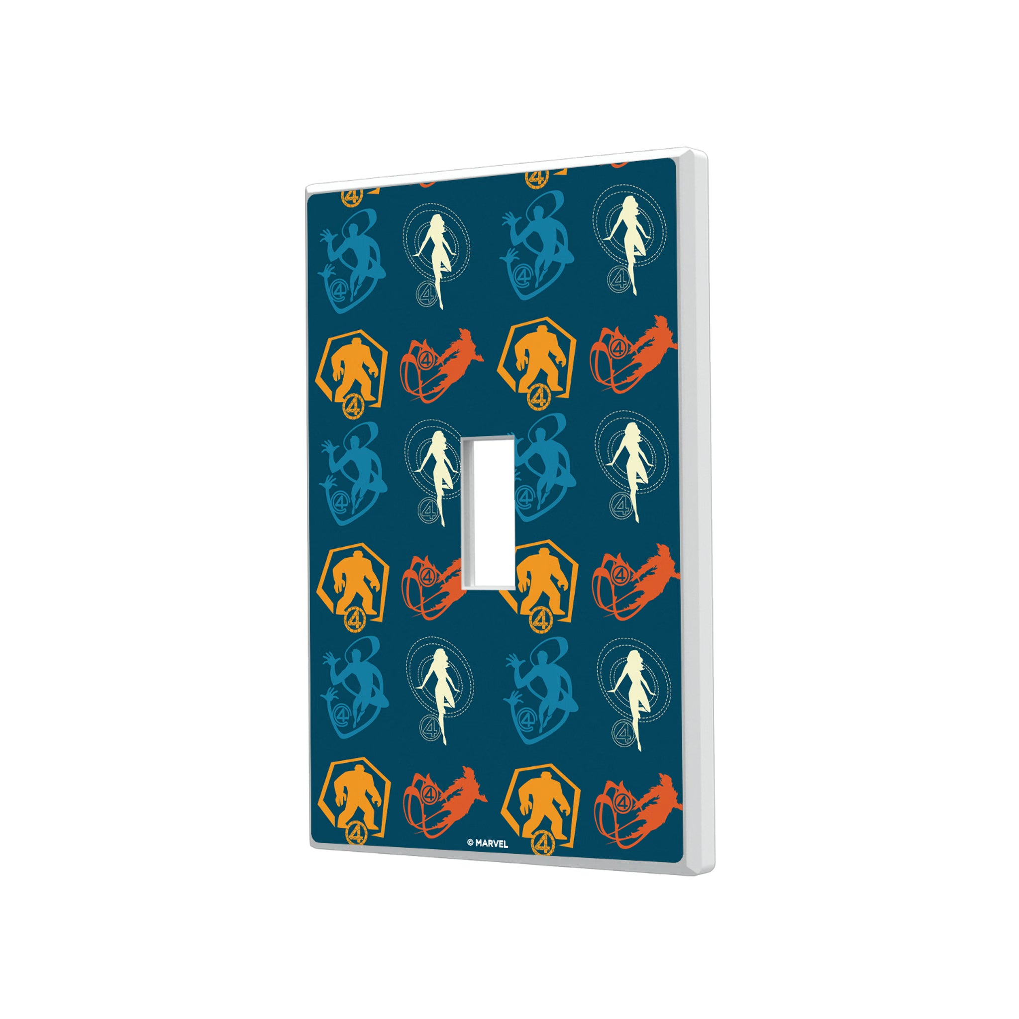 Marvel Fantastic Four Pattern 2 Hidden-Screw Light Switch Plate#Style_Single Toggle