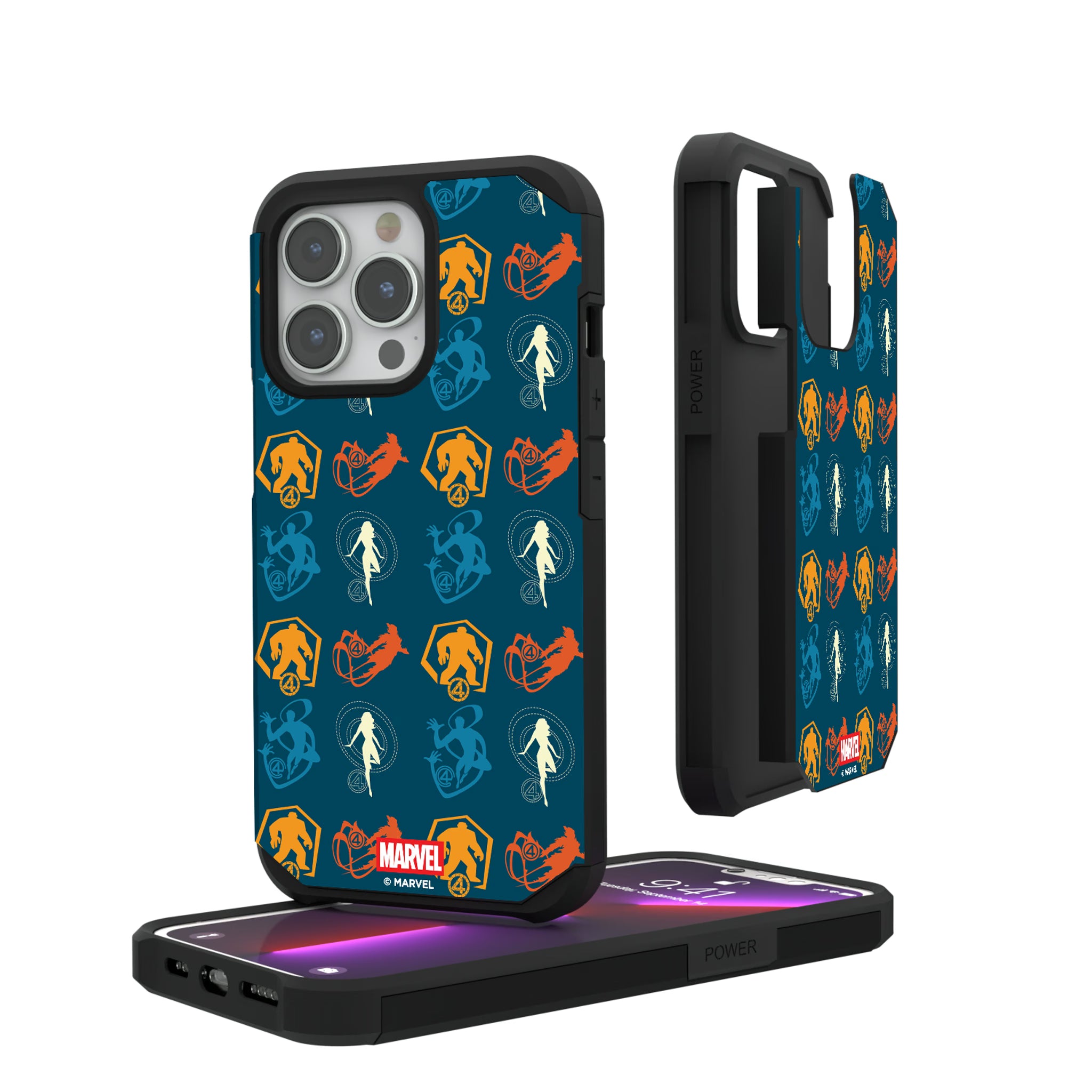 Marvel Fantastic Four Pattern 2 iPhone Rugged Phone Case for Apple iPhone#Device_iPhone 13 Pro