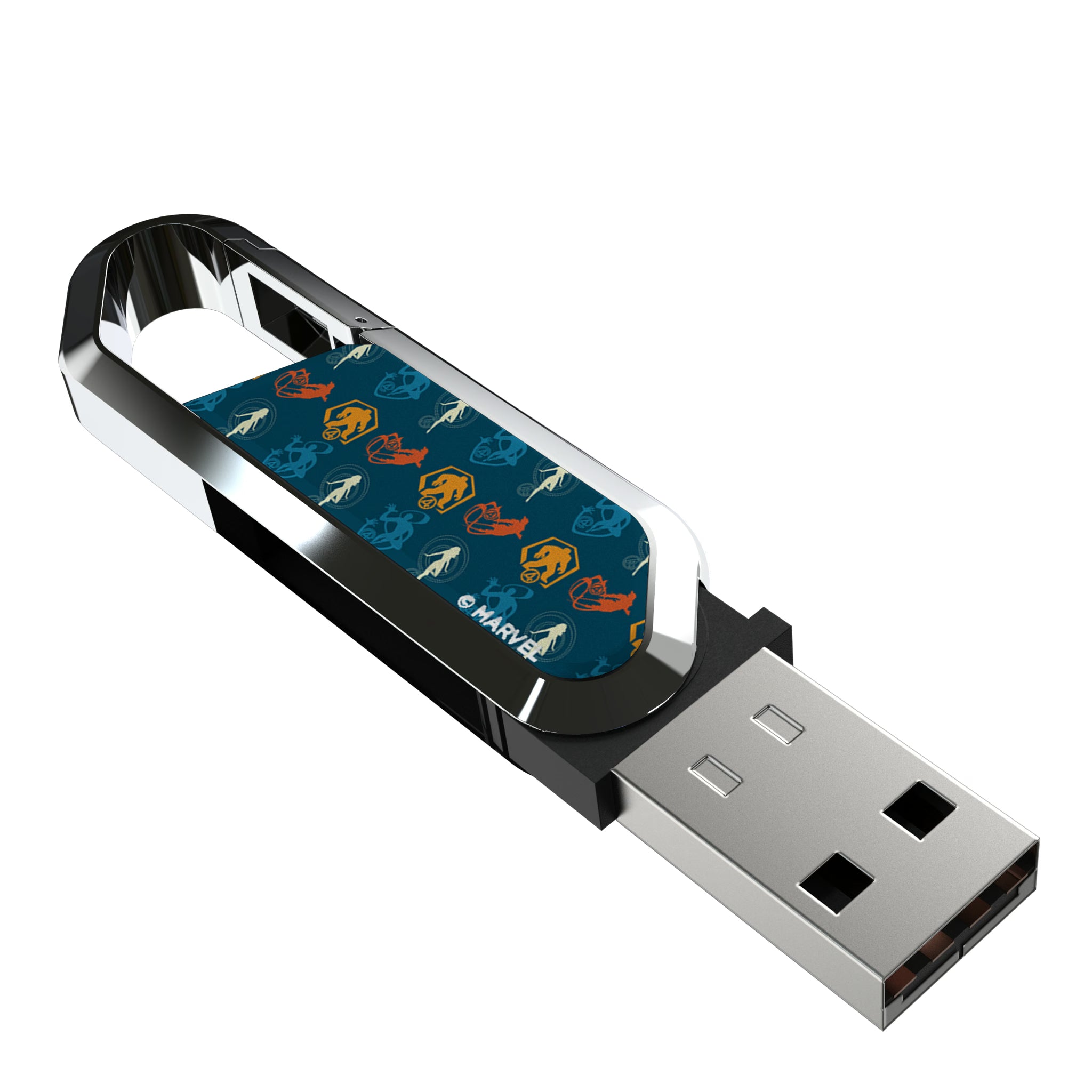 Marvel Fantastic Four Pattern 2 USB 64GB Clip Style Flash Drive