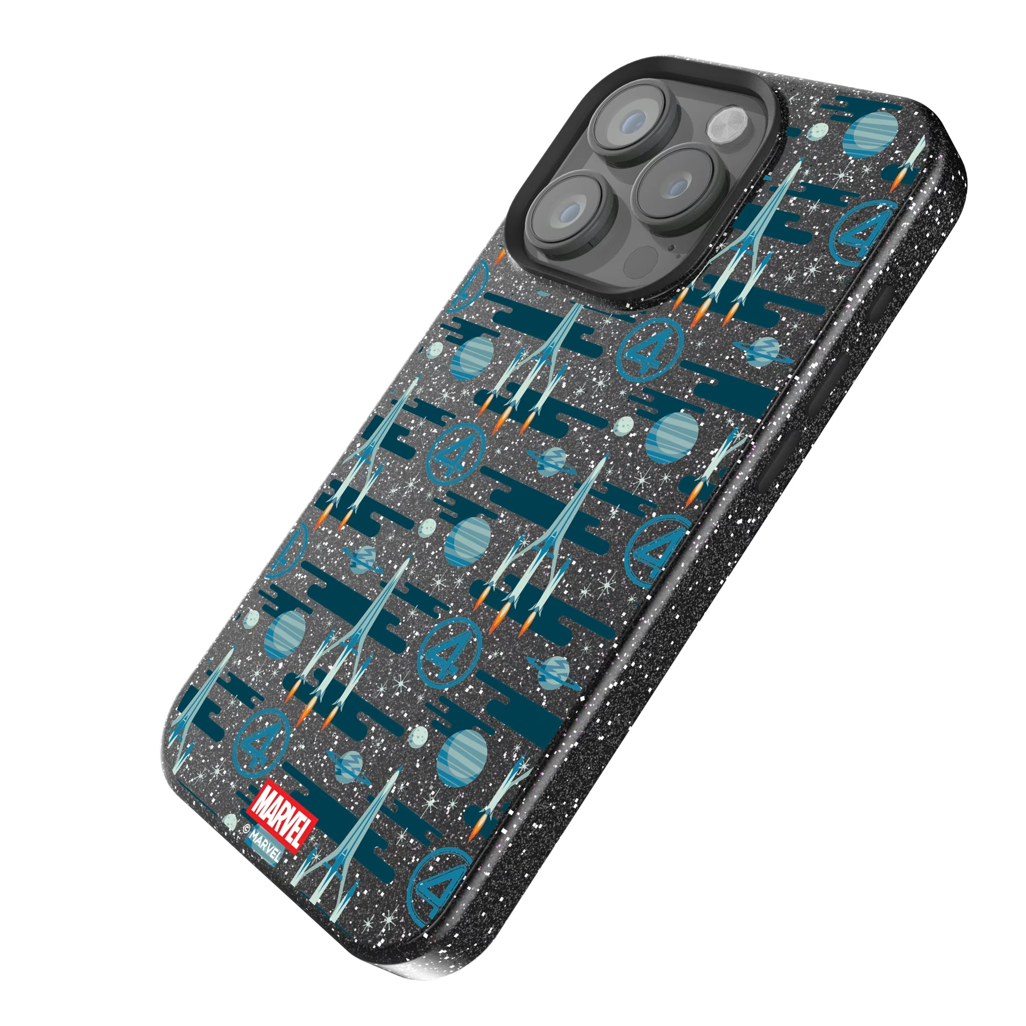 Marvel Fantastic Four Pattern iPhone Bling Phone Case for Apple iPhone - Isometric View