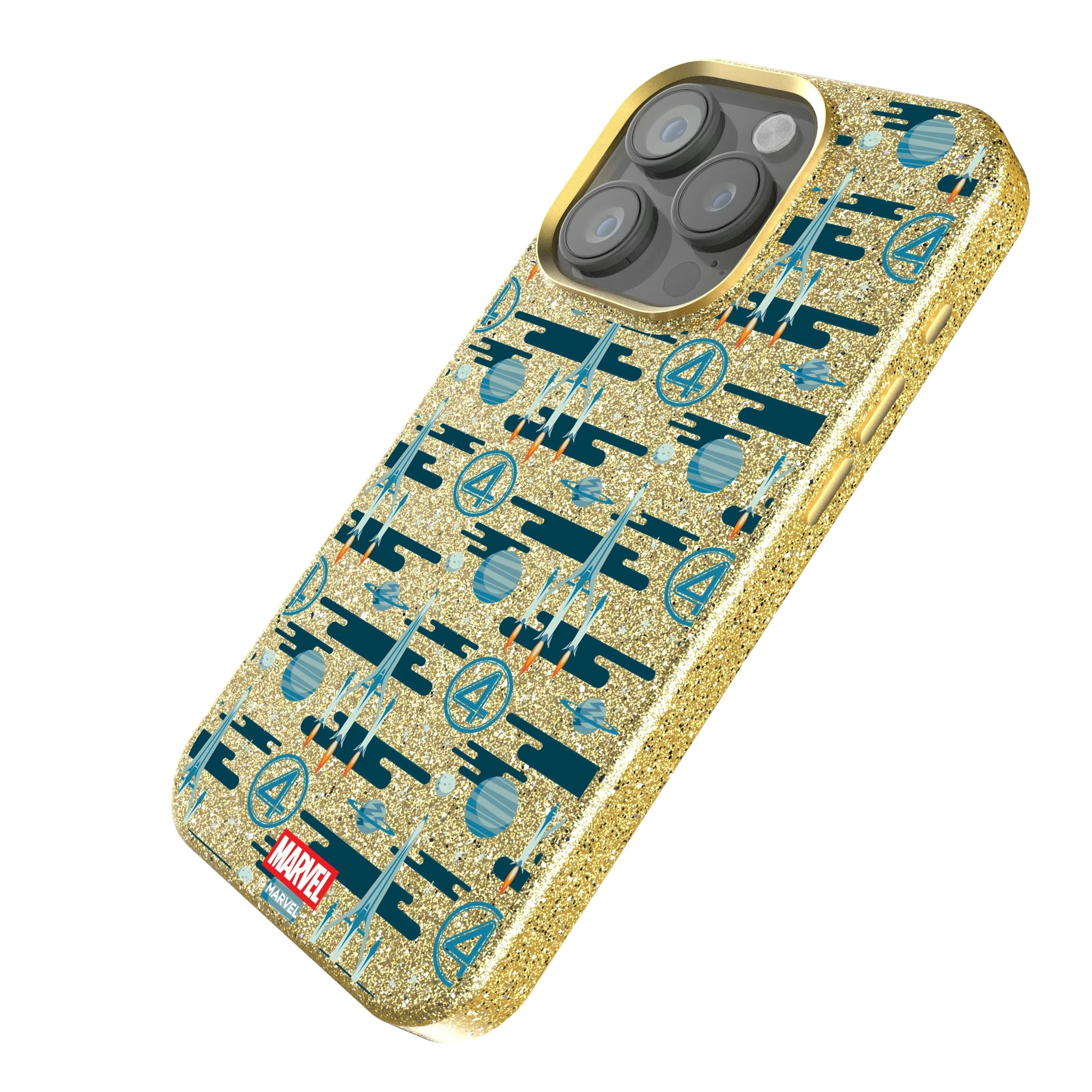 Marvel Fantastic Four Pattern iPhone Bling Phone Case for Apple iPhone - Isometric View