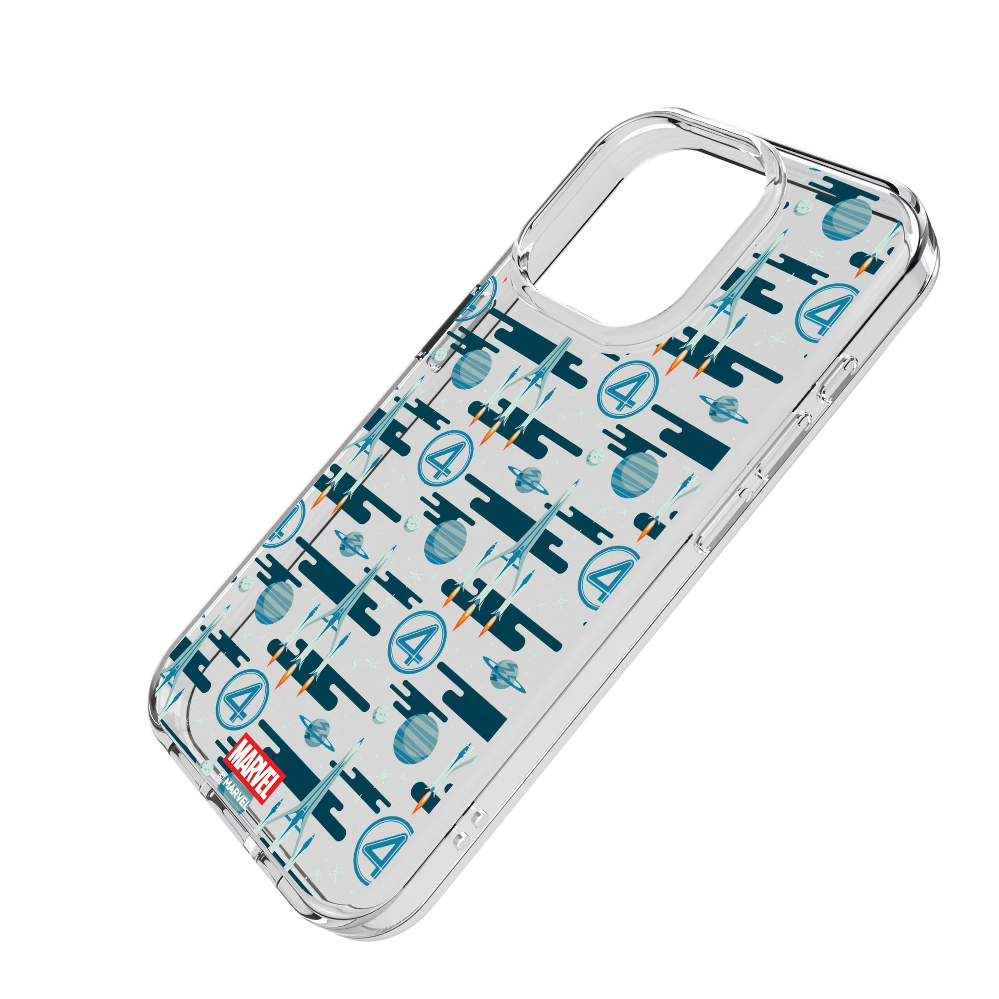 Marvel Fantastic Four Pattern iPhone Clear Phone Case for Apple iPhone - Isometric View