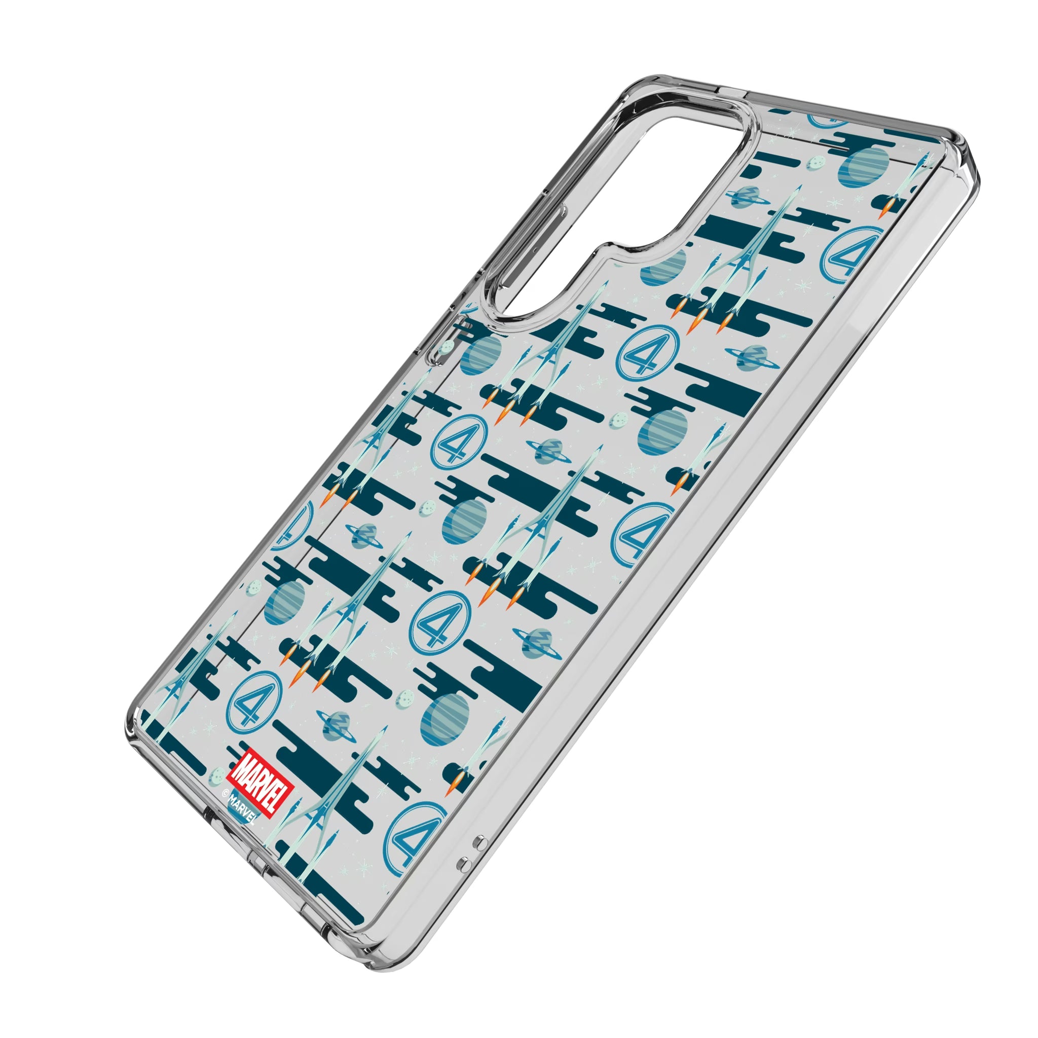 Marvel Fantastic Four Pattern Galaxy Clear Phone Case for Samsung Galaxy - Isometric View