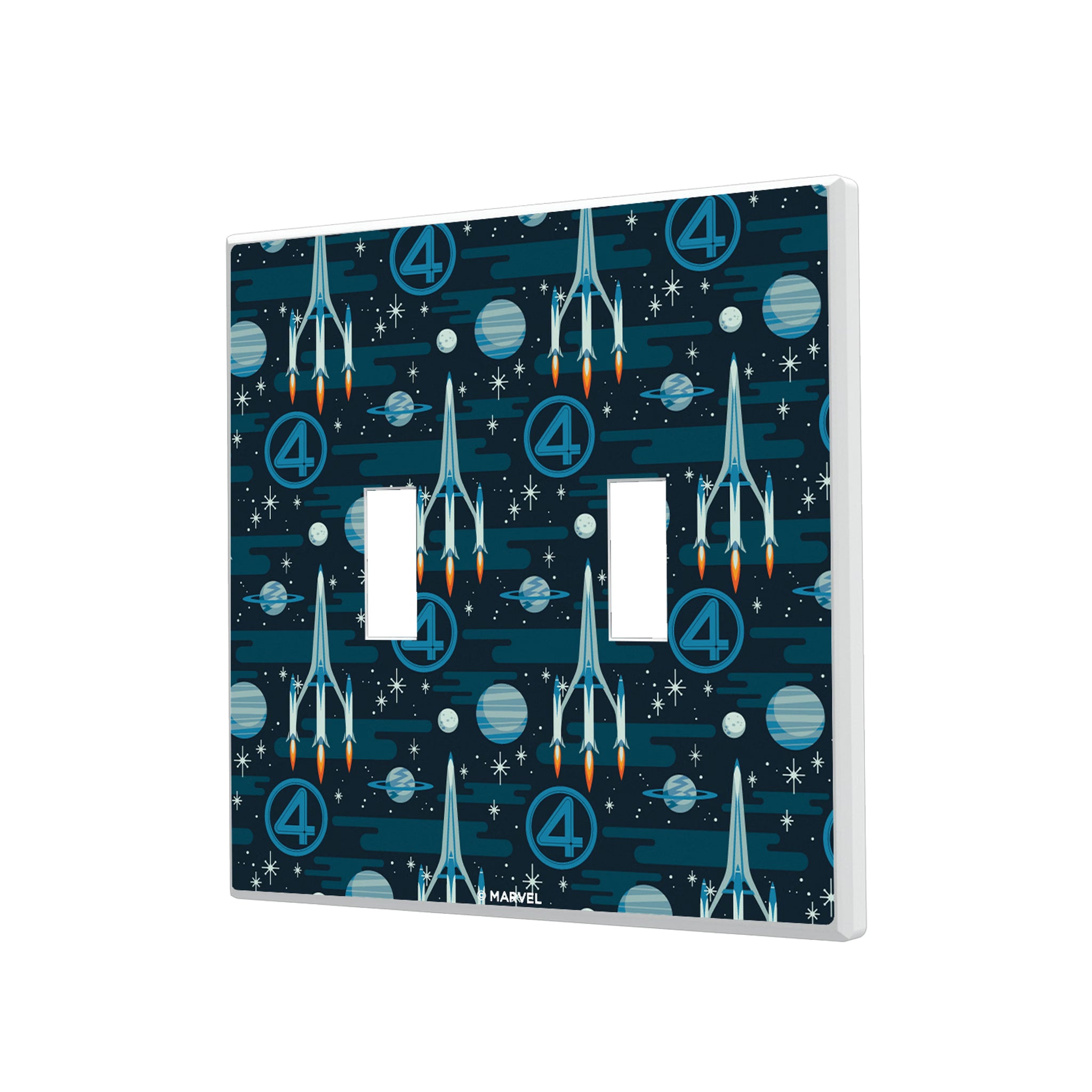 Marvel Fantastic Four Pattern Hidden-Screw Light Switch Plate#Style_Double Toggle