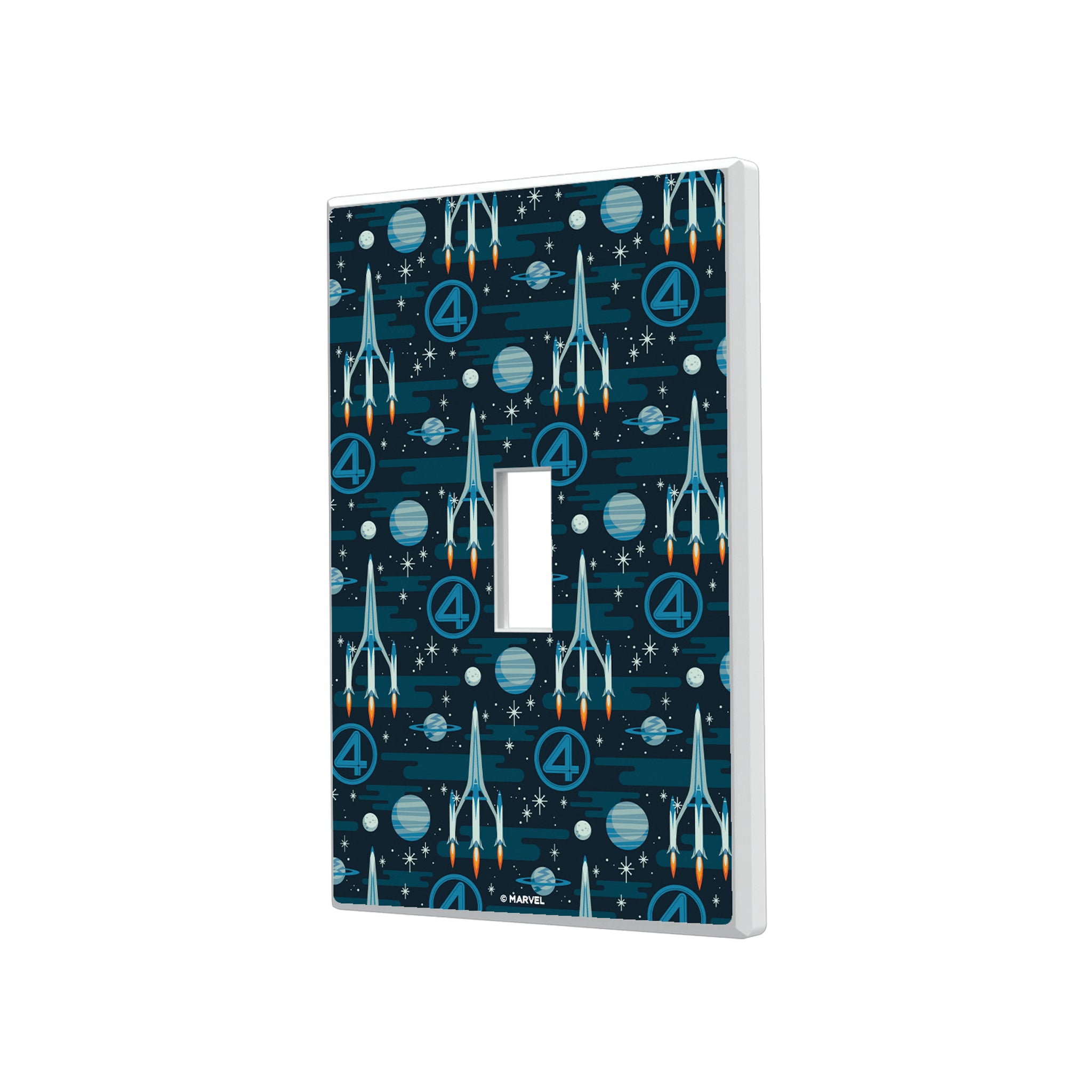 Marvel Fantastic Four Pattern Hidden-Screw Light Switch Plate#Style_Single Toggle