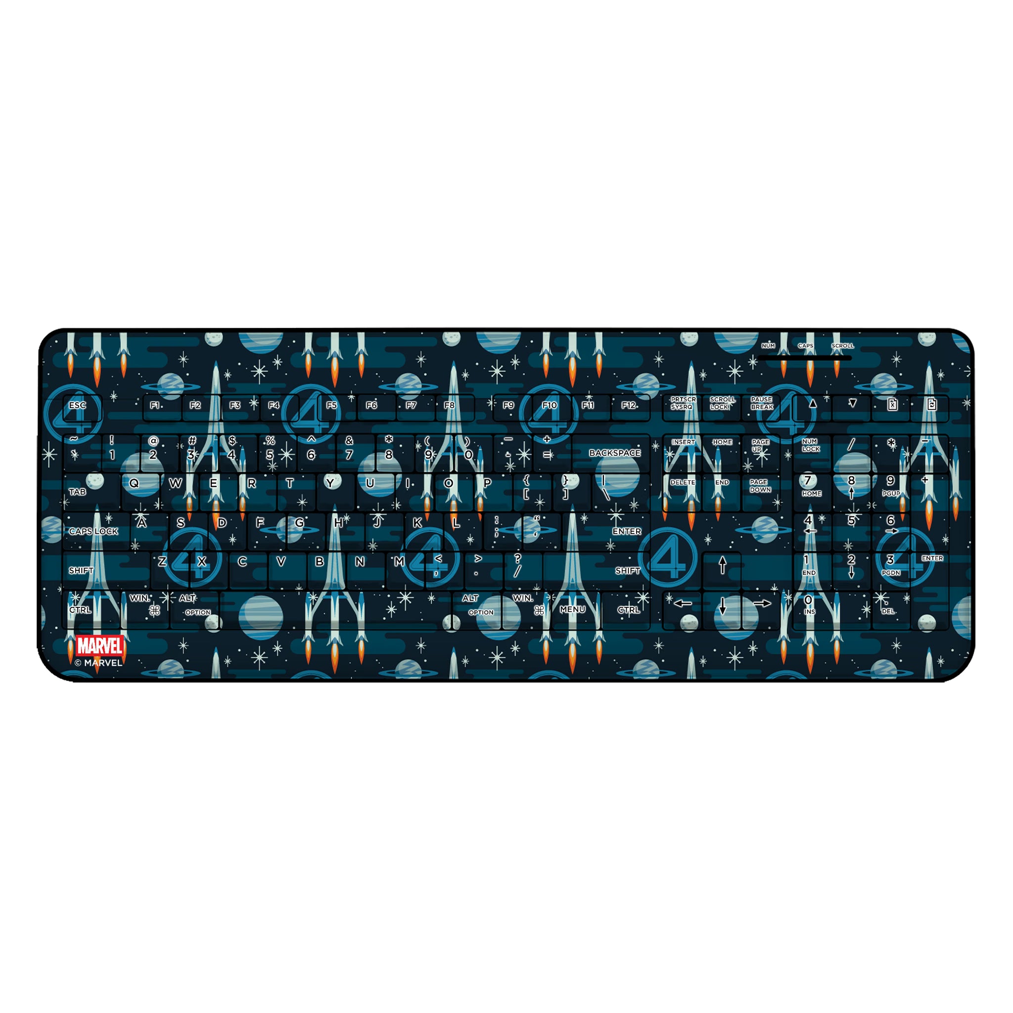 Marvel Fantastic Four Pattern Wireless USB Keyboard
