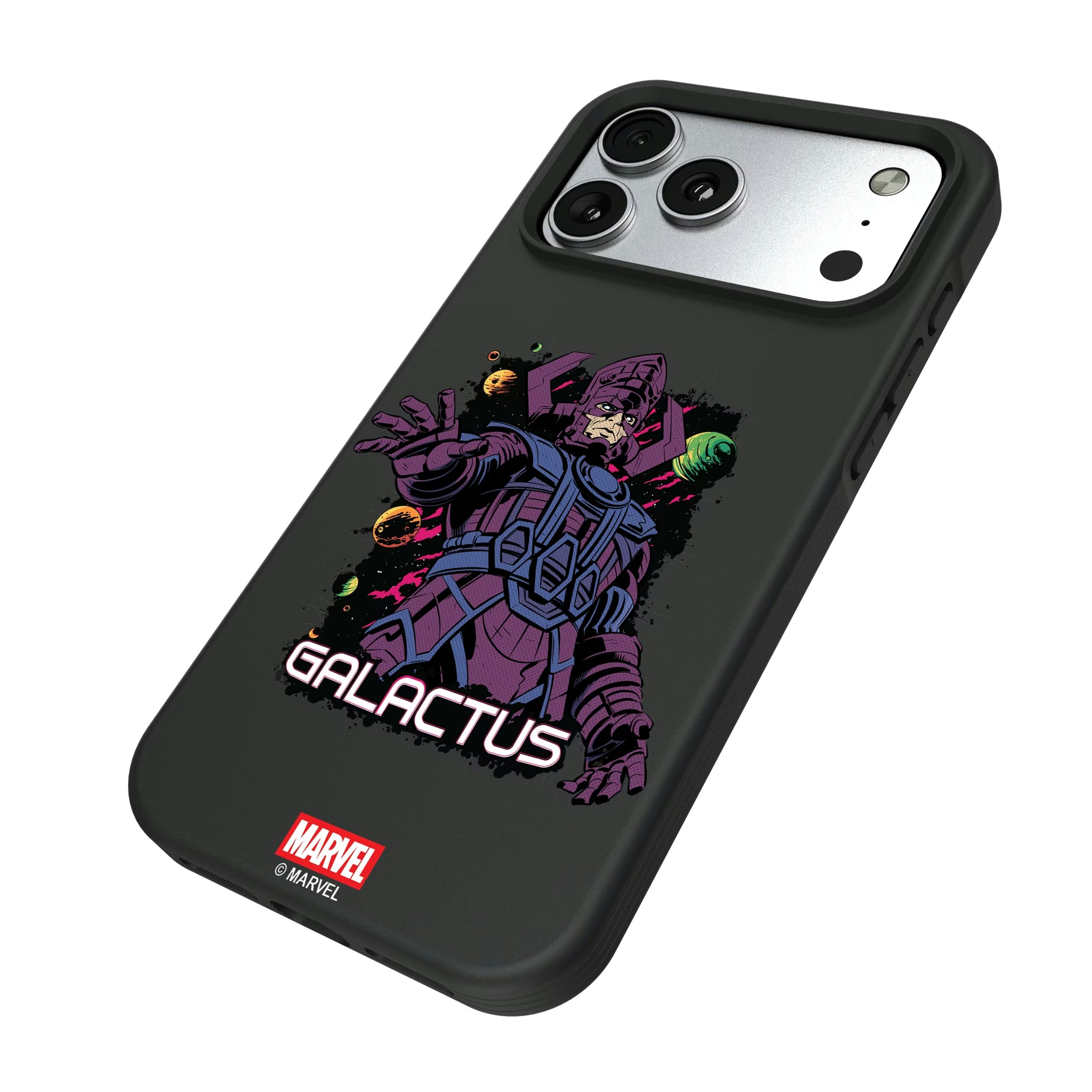 Marvel Galactus Badge iPhone Bump Phone Case for Apple iPhone - Isometric View#Device_iPhone 17 Pro Max