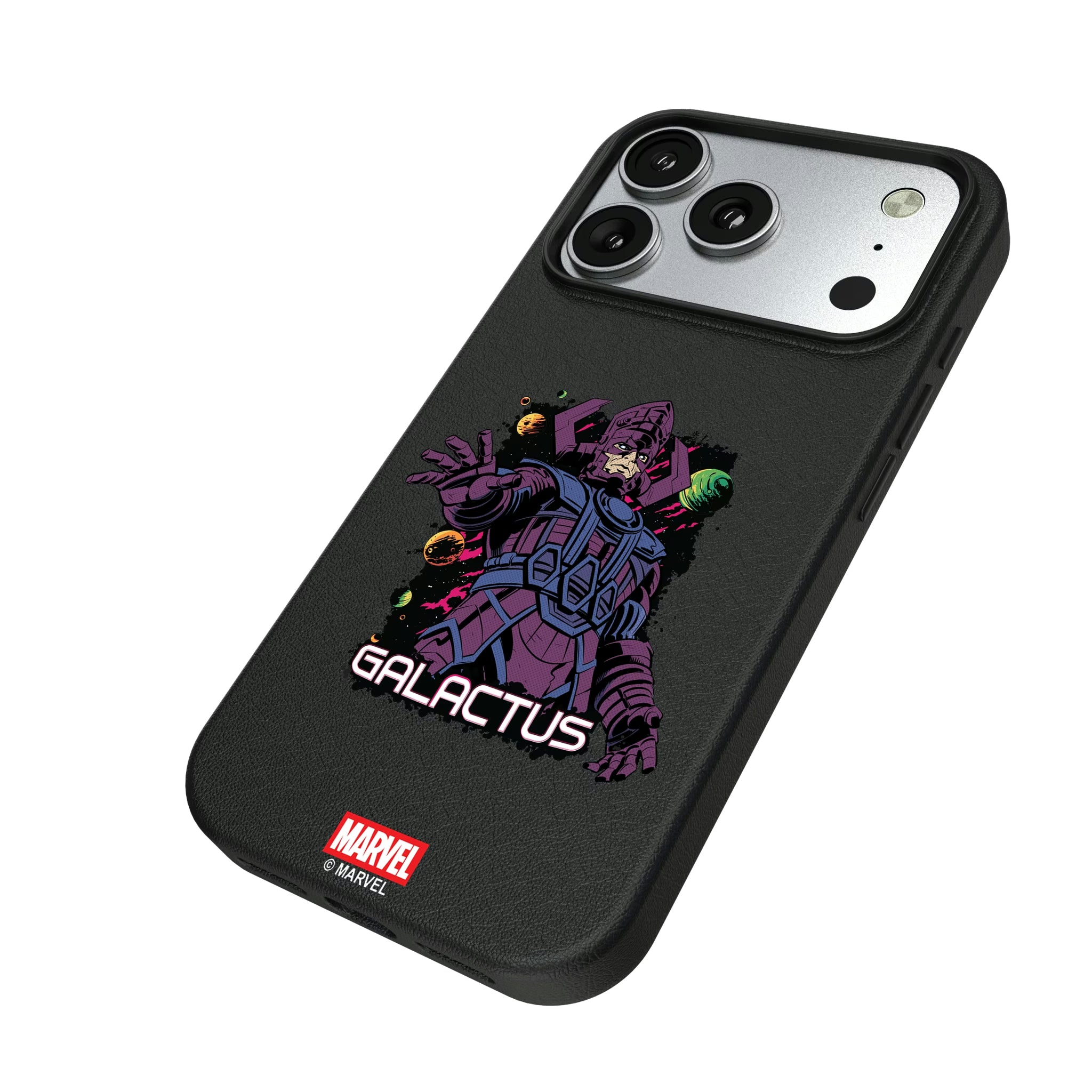 Marvel Galactus Badge iPhone MagSafe Compatible Phone Case for Apple iPhone - Isometric View#Device_iPhone 17 Pro