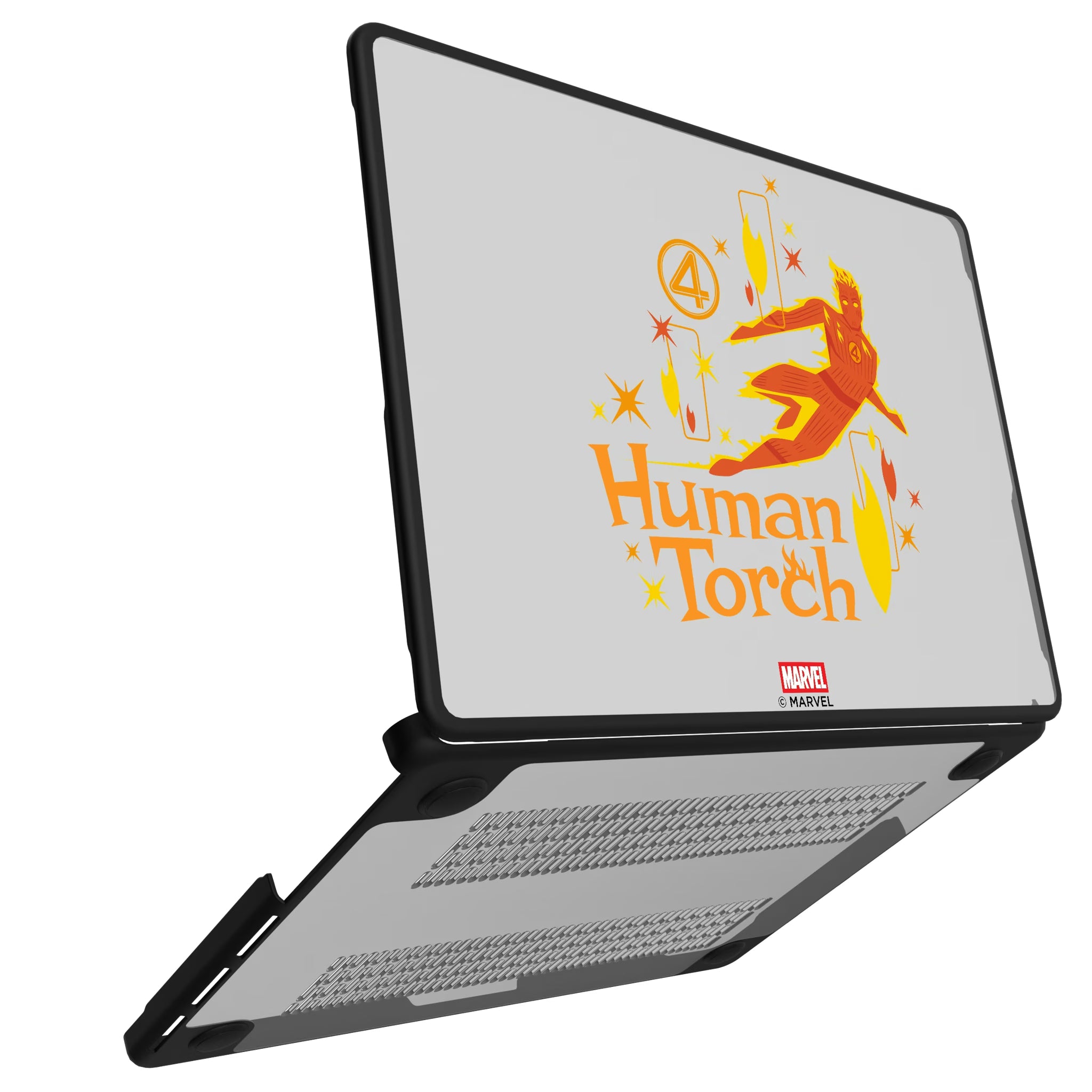 Marvel Human Torch Badge MacBook Laptop Case for Apple MacBook#Device_MacBook Pro (14-inch, 2021) / MacBook Pro (14-inch, 2023) / MacBook Pro (14-inch, 2024)