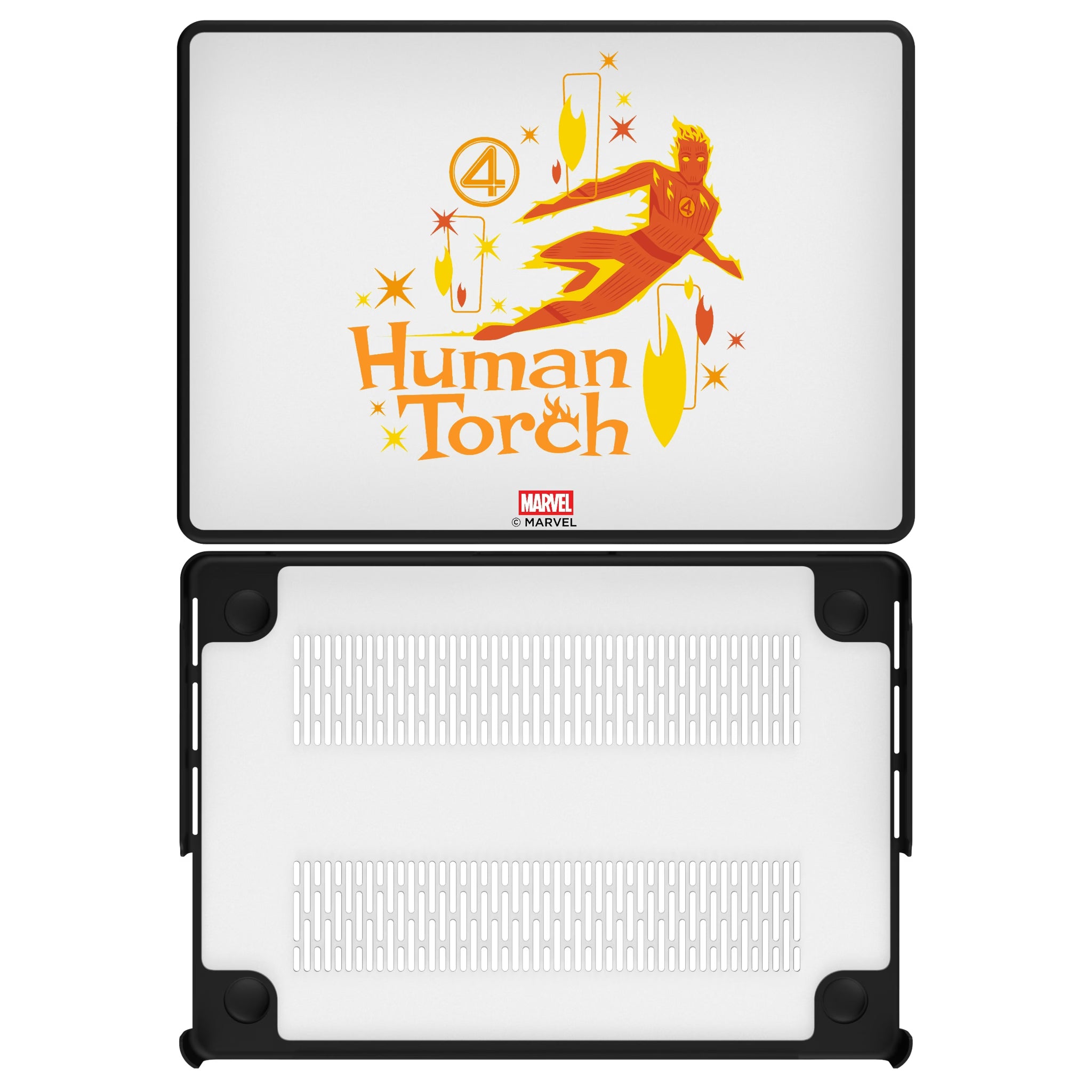 Marvel Human Torch Badge MacBook Laptop Case for Apple MacBook#Device_MacBook Pro (14-inch, 2021) / MacBook Pro (14-inch, 2023) / MacBook Pro (14-inch, 2024)