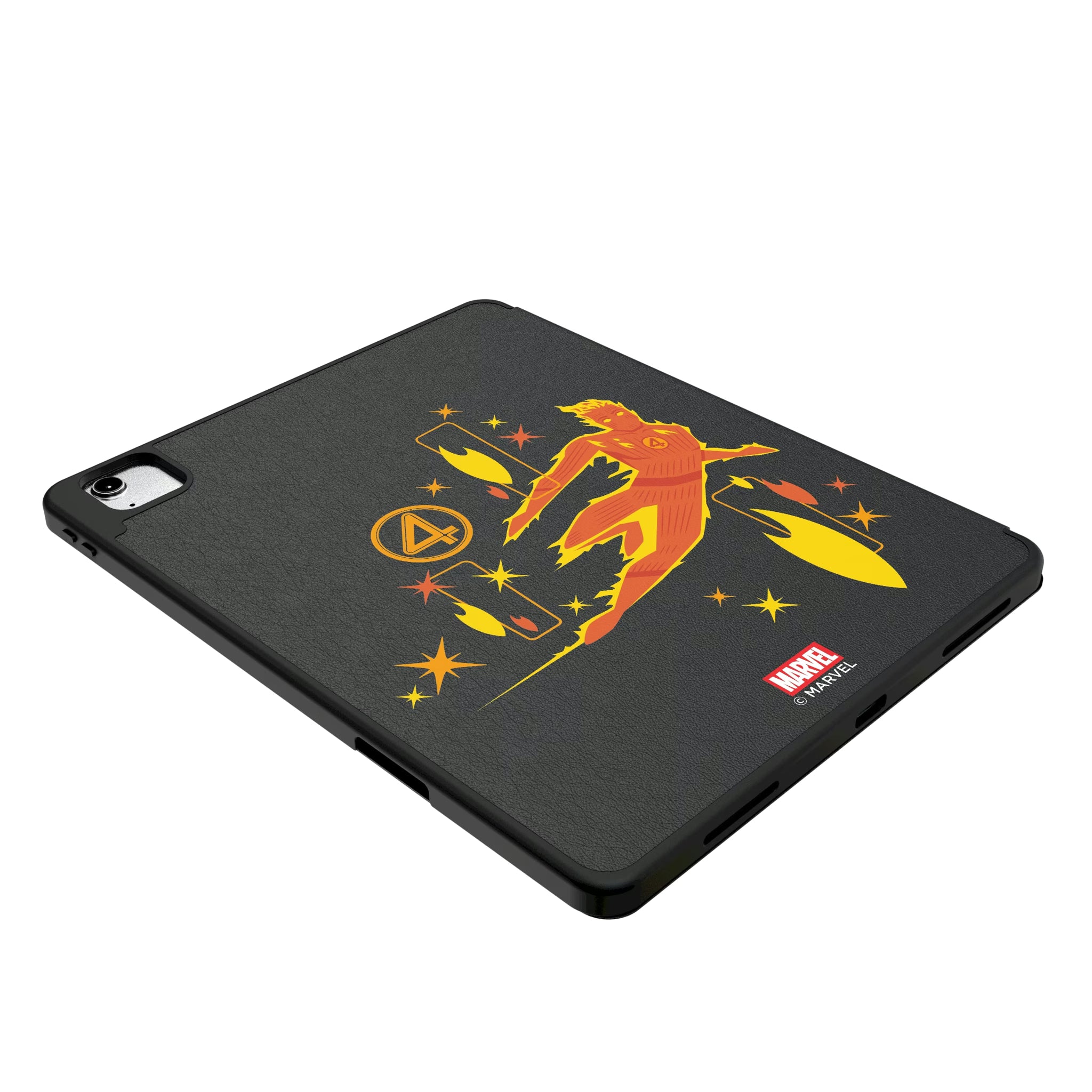 Marvel Human Torch Badge iPad Tablet Case for Apple iPad - Isometric View