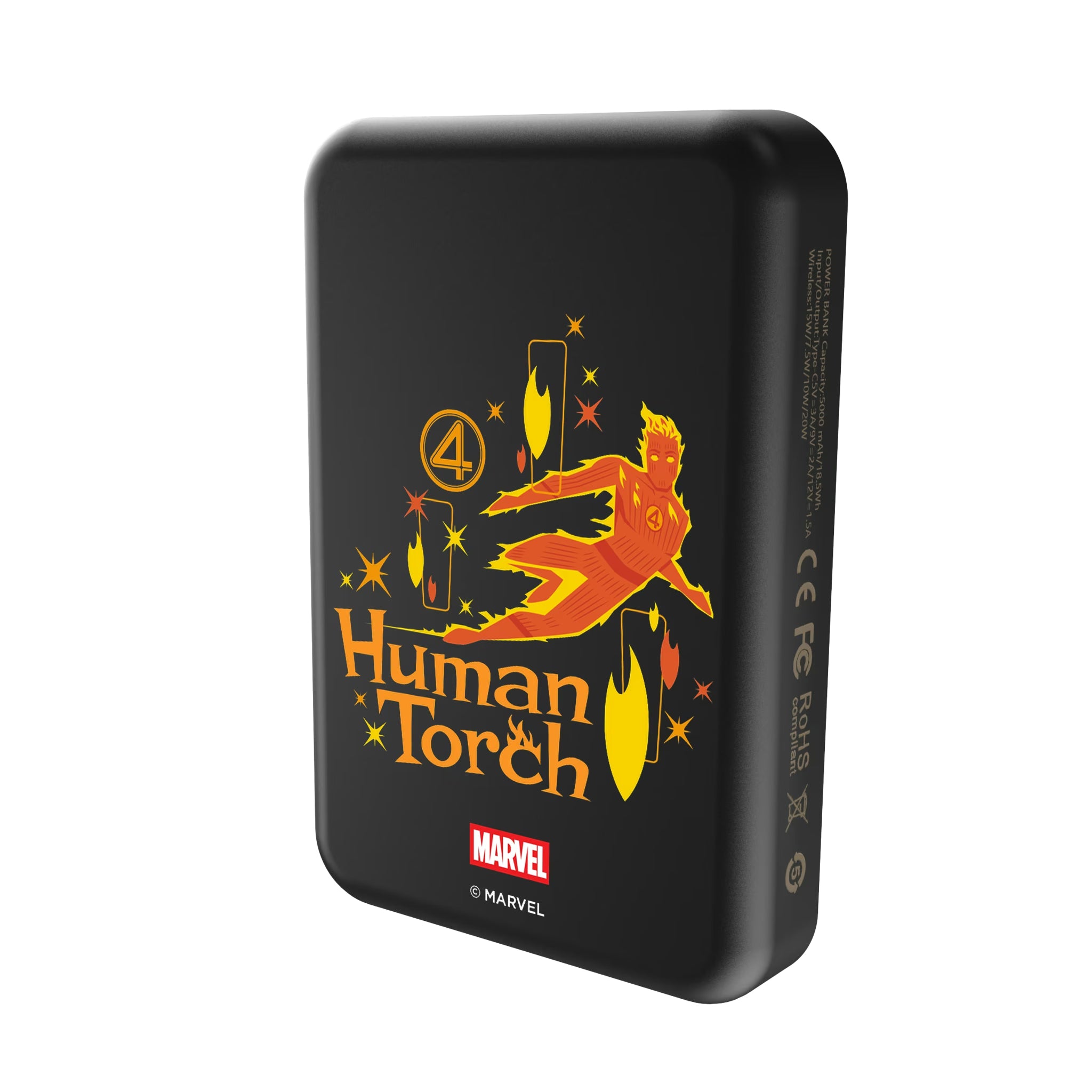 Marvel Human Torch Badge Wireless Mag Power Bank