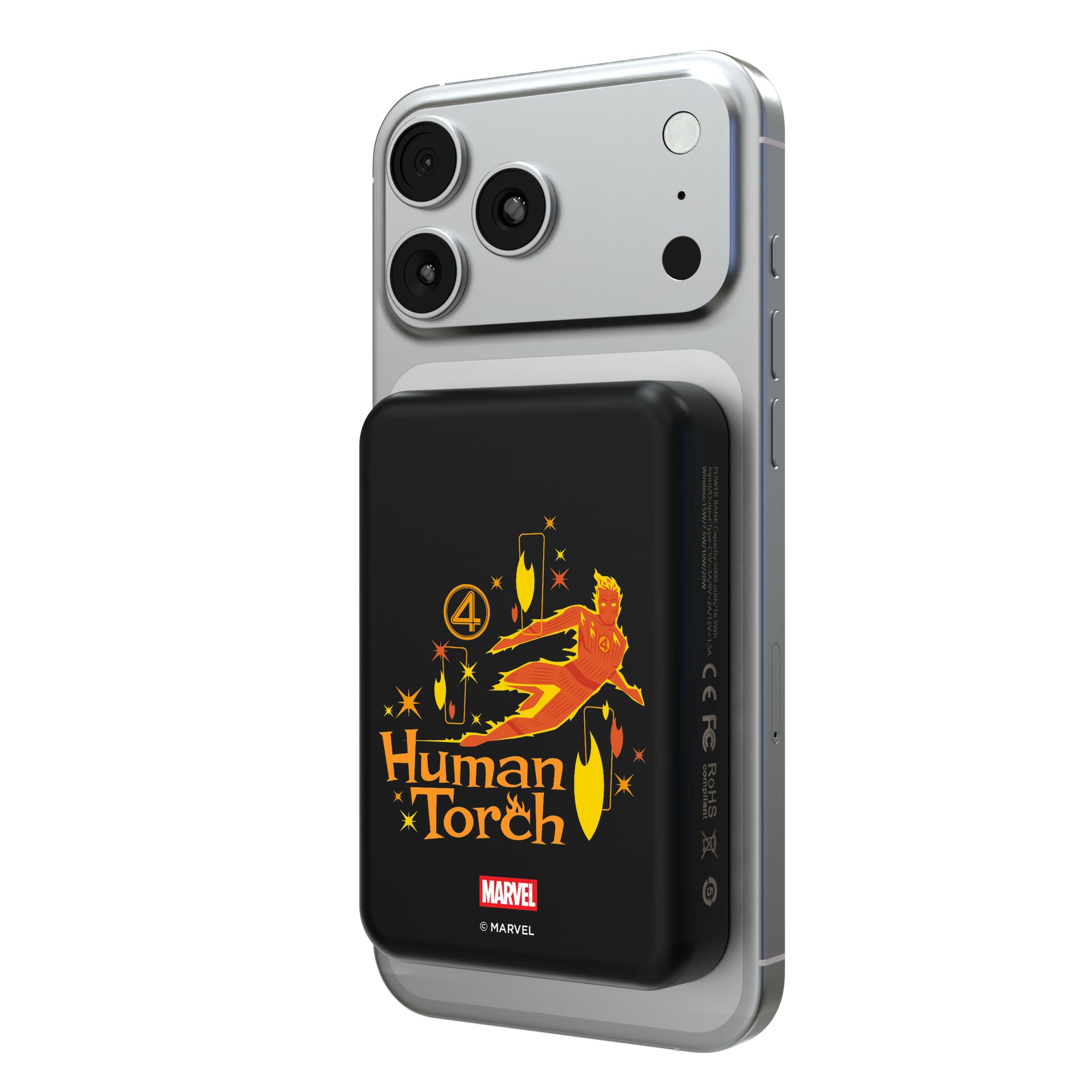 Marvel Human Torch Badge Wireless Mag Power Bank