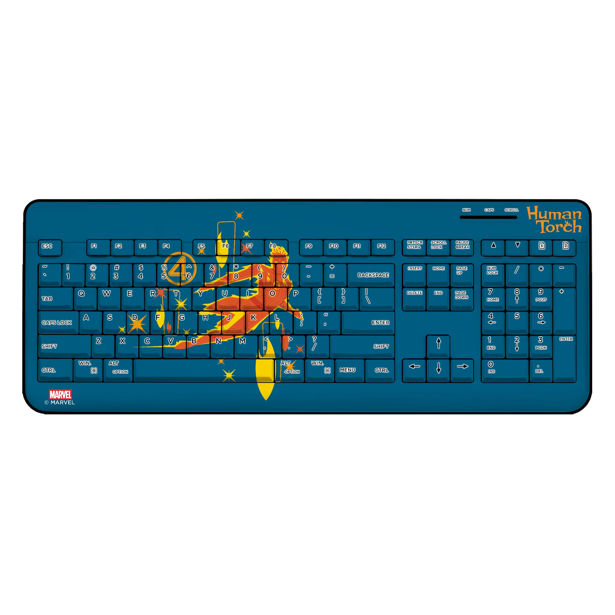 Marvel Human Torch Badge Wireless USB Keyboard