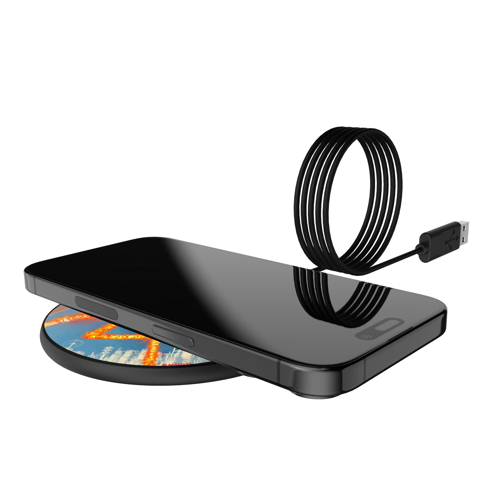 Marvel Human Torch Cover Art 15-Watt Wireless Charger - Lifestyle