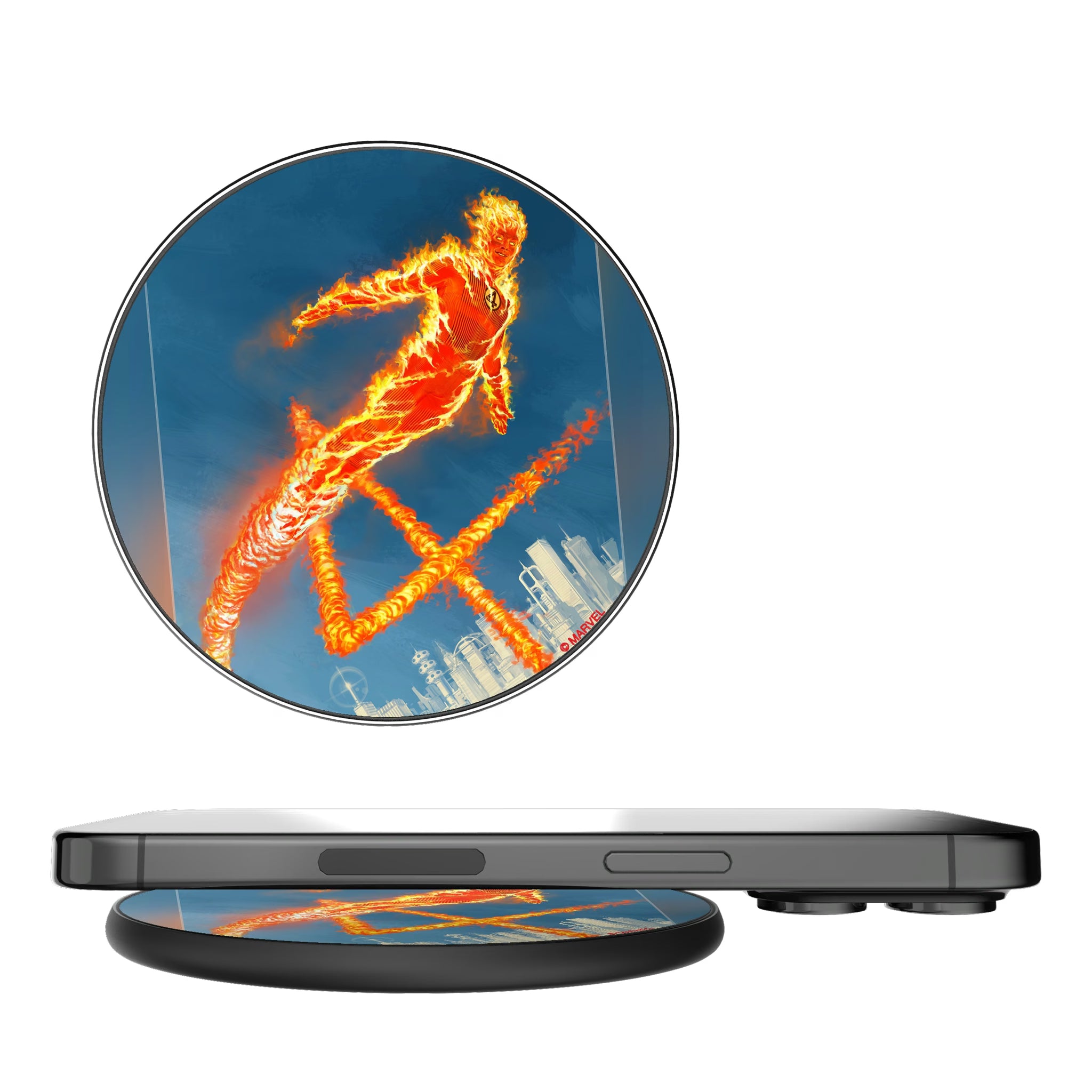 Marvel Human Torch Cover Art 15-Watt Wireless Charger