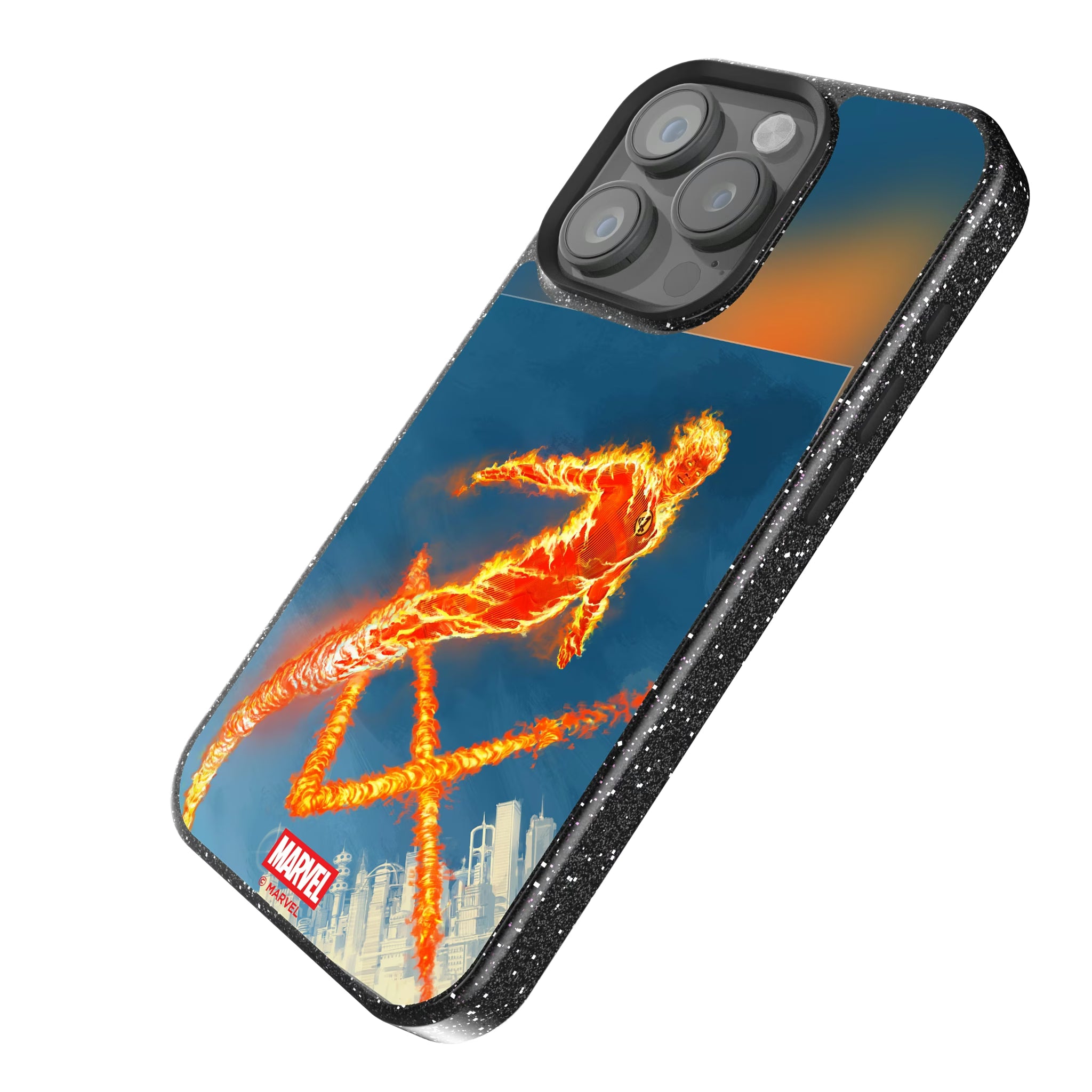 Marvel Human Torch Cover Art iPhone Bling Phone Case for Apple iPhone - Isometric View