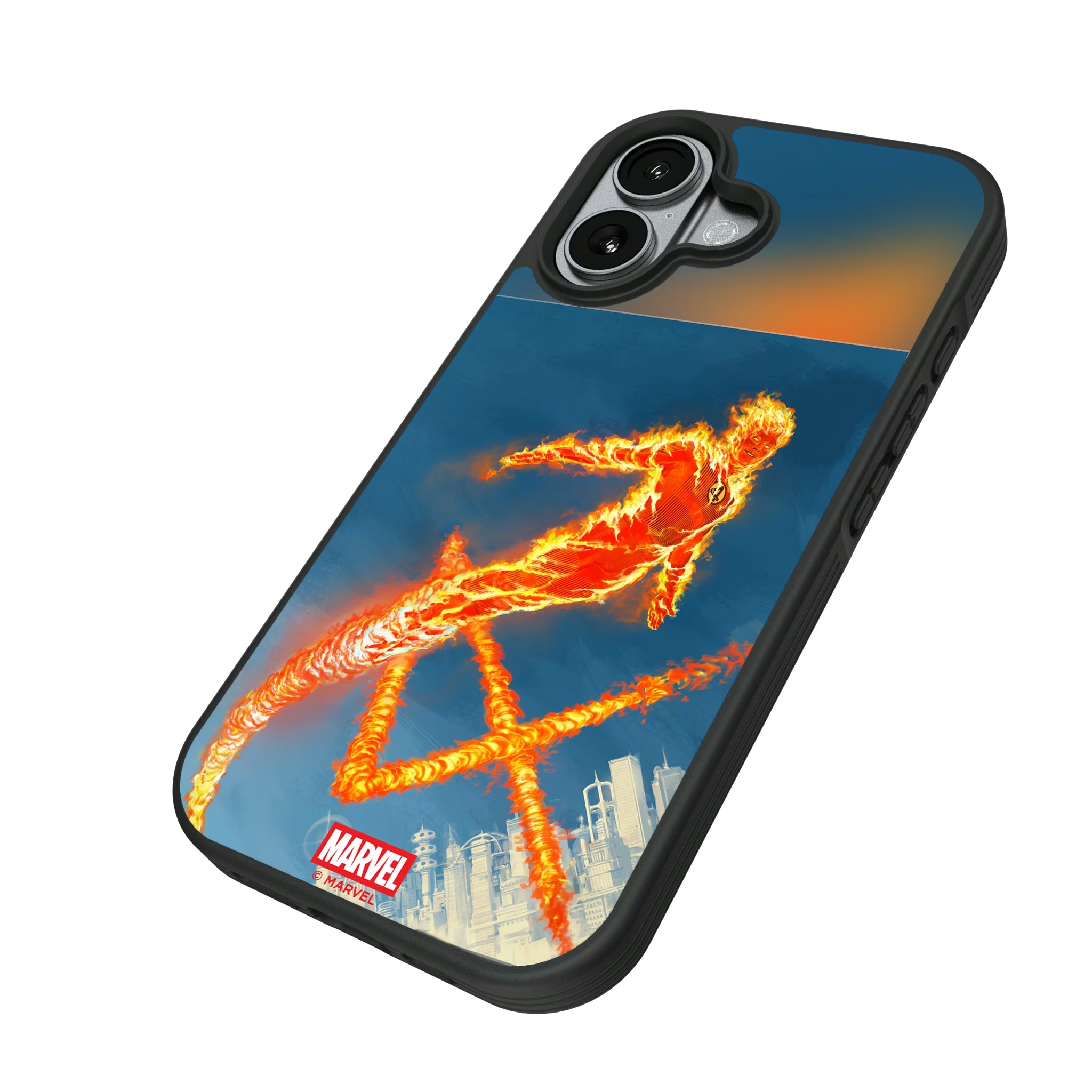 Marvel Human Torch Cover Art iPhone Bump Phone Case for Apple iPhone - Isometric View#Device_iPhone 17