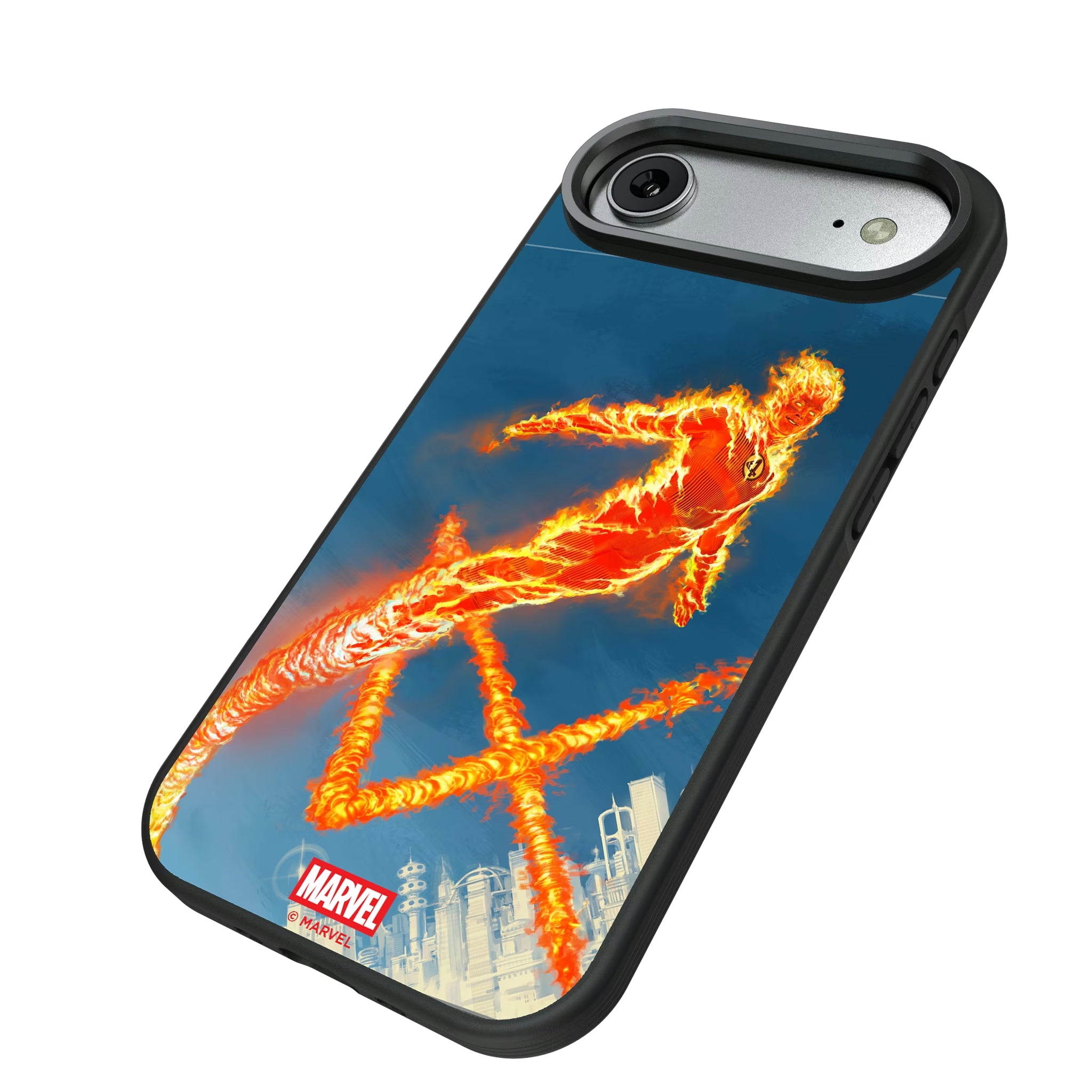 Marvel Human Torch Cover Art iPhone Bump Phone Case for Apple iPhone - Isometric View#Device_iPhone Air