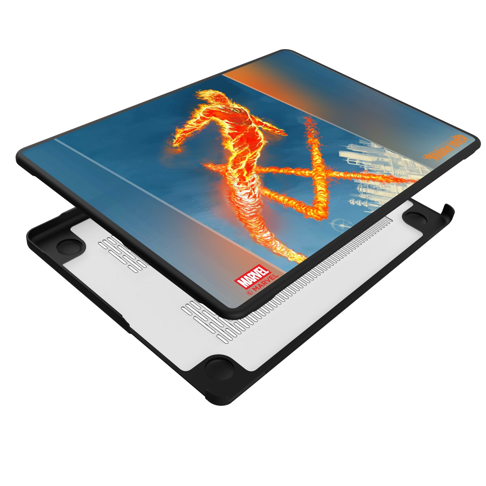Marvel Human Torch Cover Art MacBook Laptop Case for Apple MacBook - Isometric View#Device_MacBook Pro (14-inch, 2021) / MacBook Pro (14-inch, 2023) / MacBook Pro (14-inch, 2024)