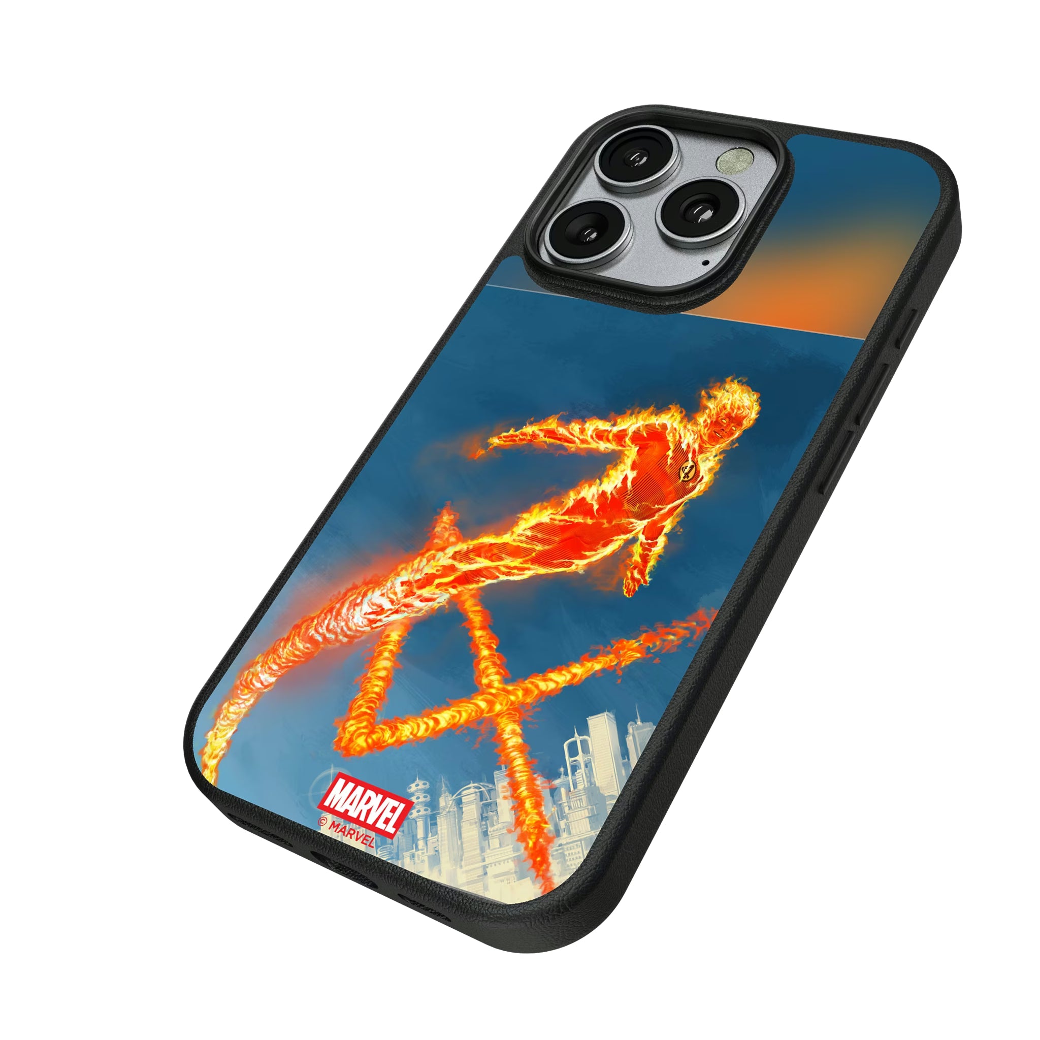 Marvel Human Torch Cover Art iPhone MagSafe Compatible Phone Case for Apple iPhone - Isometric View