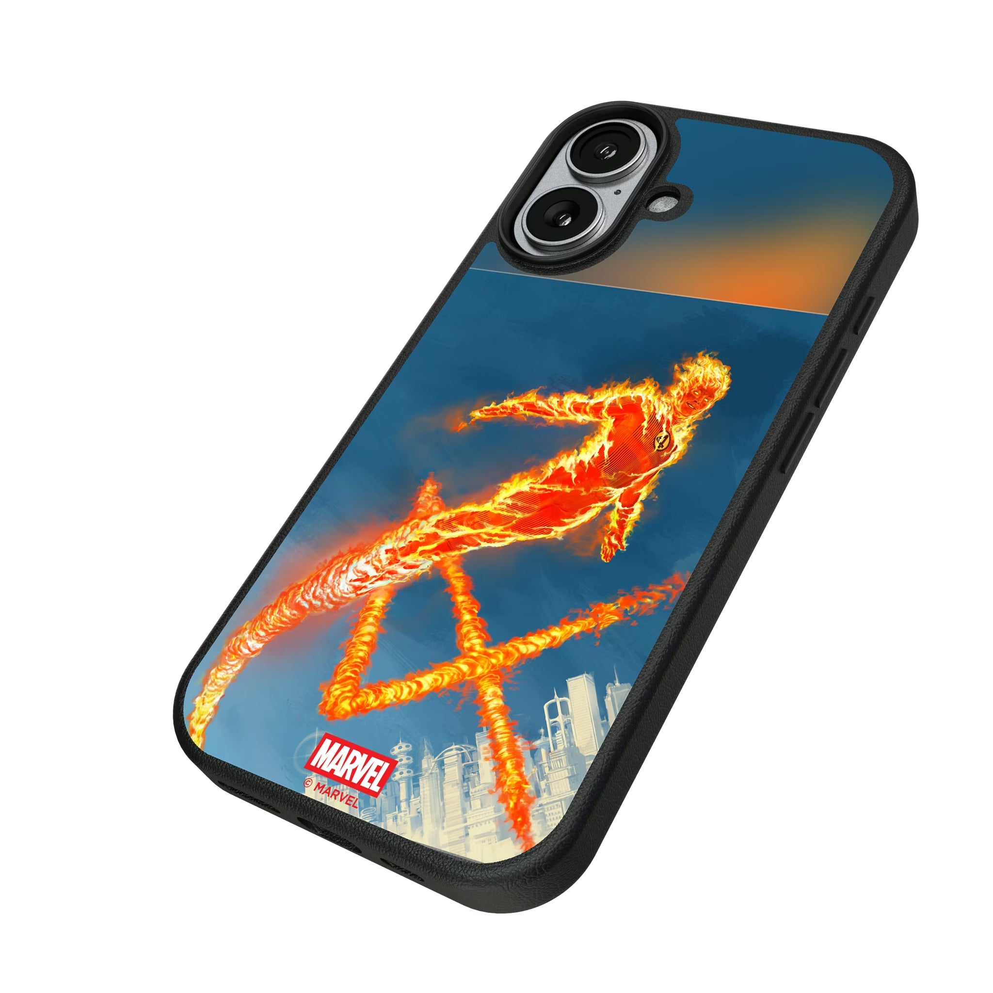 Marvel Human Torch Cover Art iPhone MagSafe Compatible Phone Case for Apple iPhone - Isometric View#Device_iPhone 17