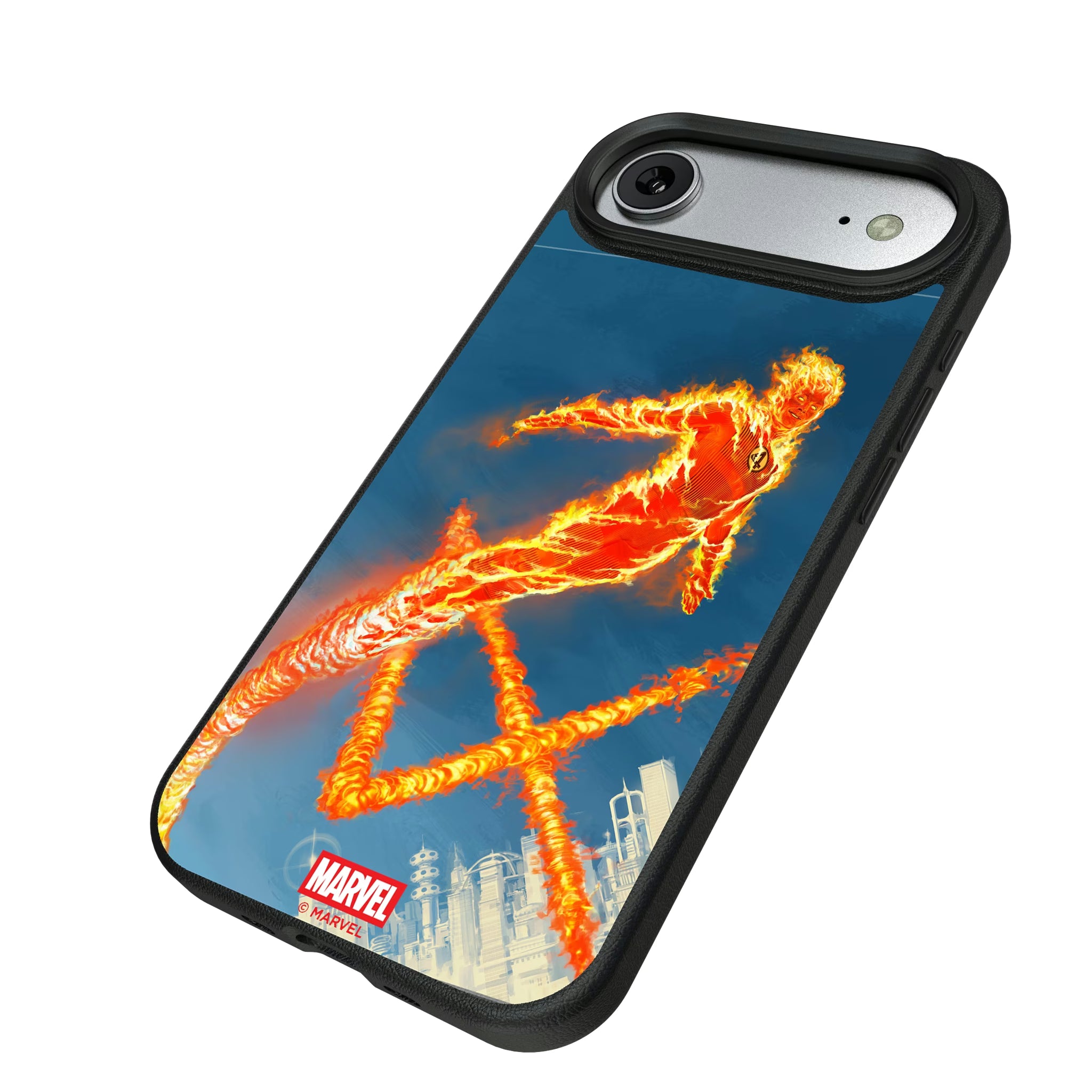 Marvel Human Torch Cover Art iPhone MagSafe Compatible Phone Case for Apple iPhone - Isometric View#Device_iPhone Air