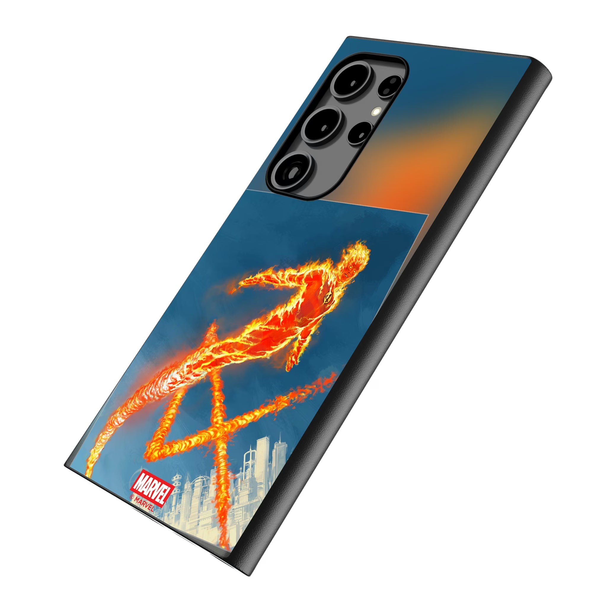 Marvel Human Torch Cover Art Galaxy MagSafe Compatible Phone Case for Samsung Galaxy - Isometric View