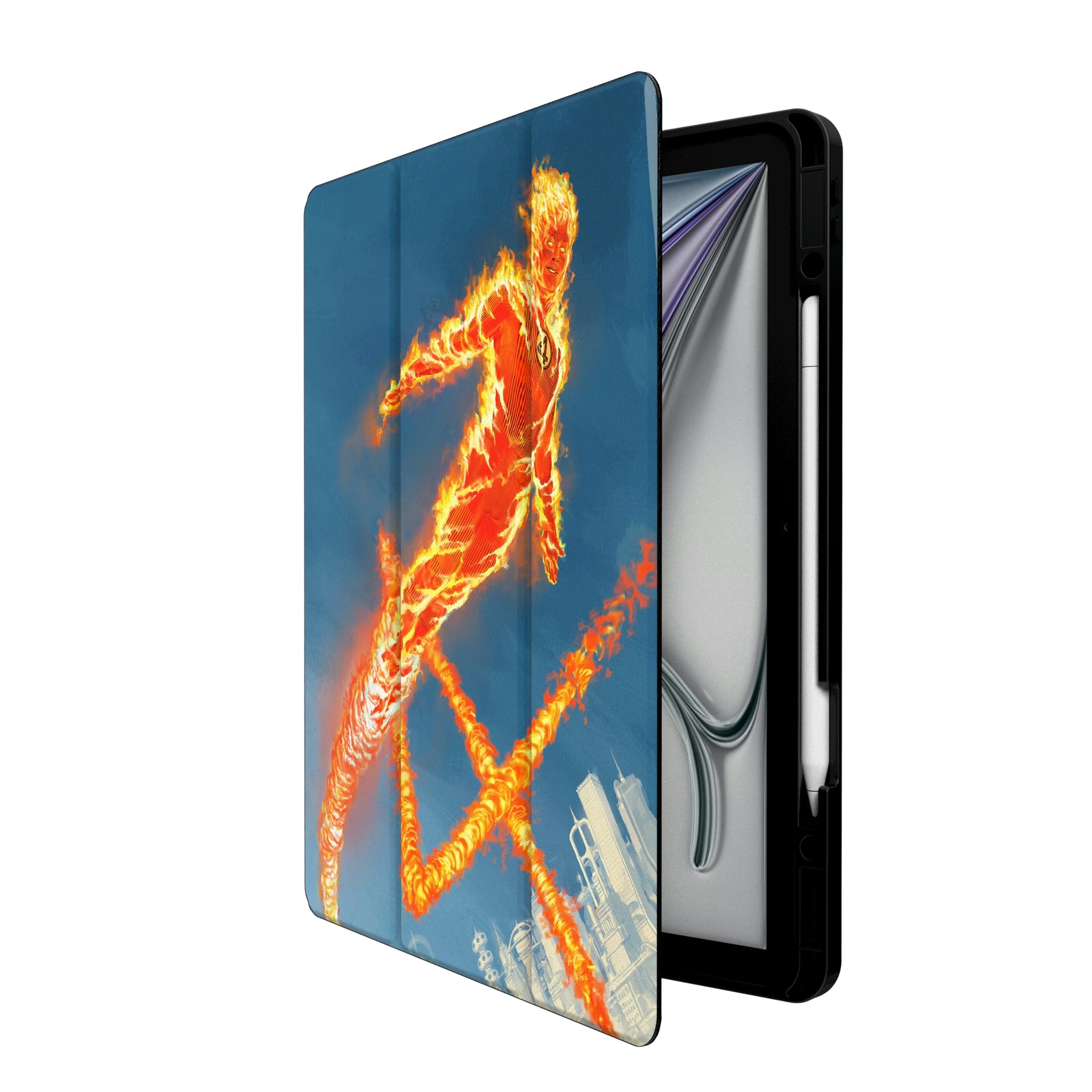 Marvel Human Torch Cover Art iPad Tablet Case for Apple iPad