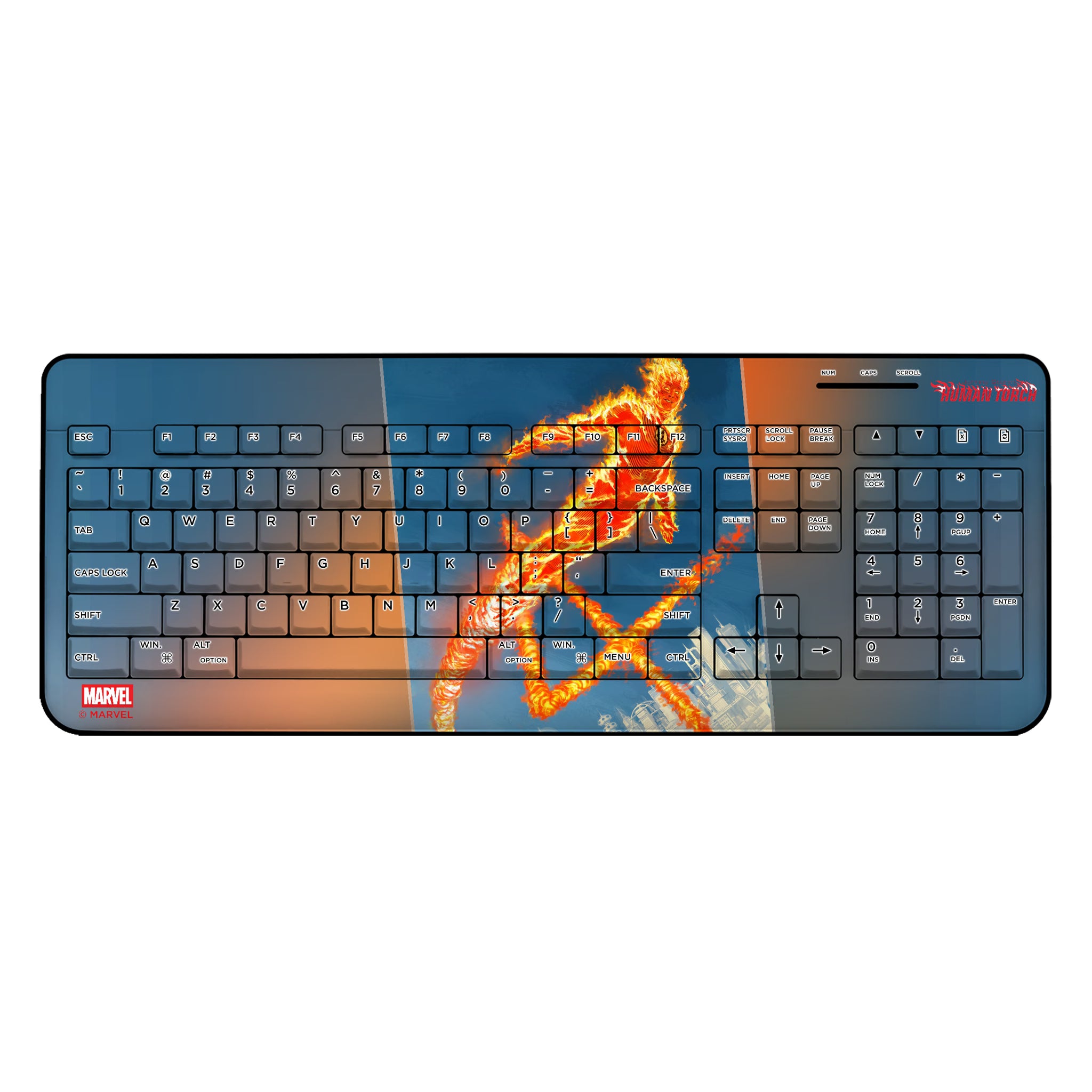 Marvel Human Torch Cover Art Wireless USB Keyboard