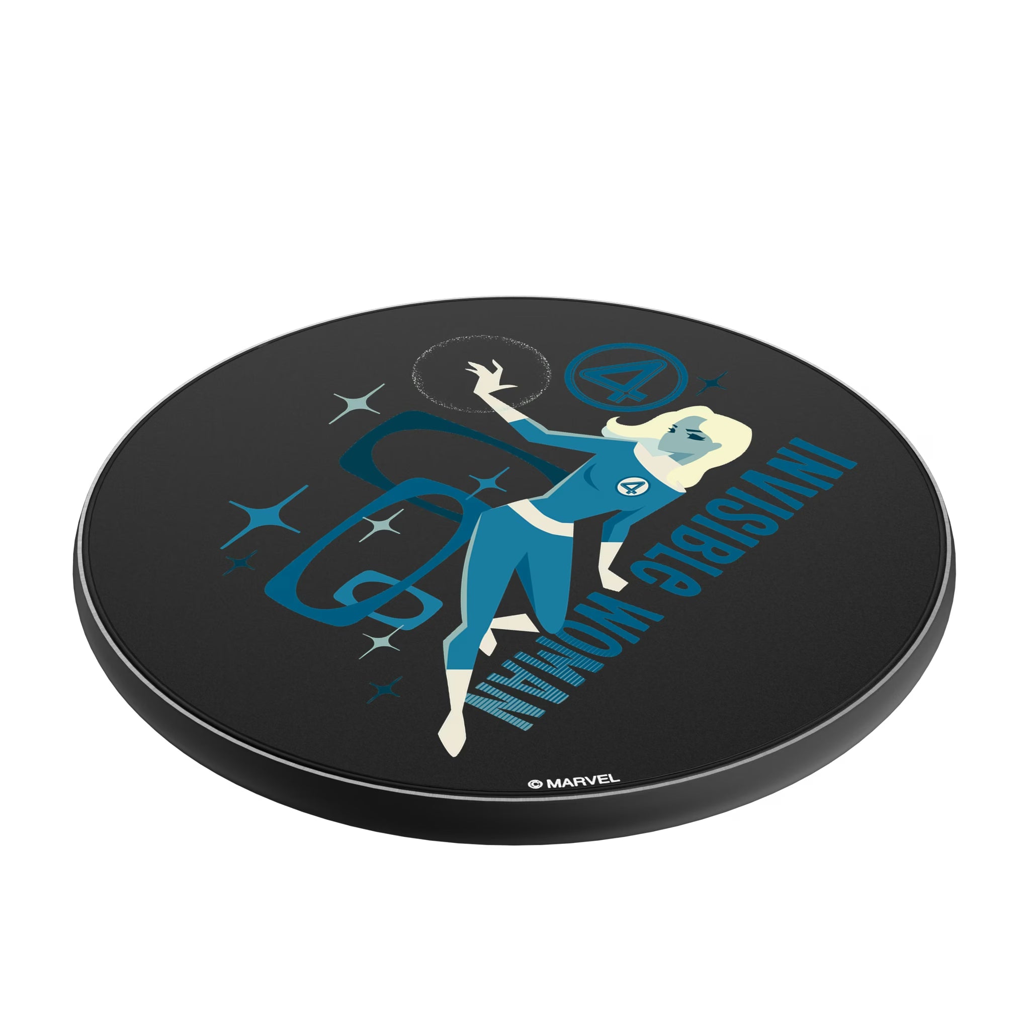 Marvel Invisible Woman Badge 15-Watt Wireless Charger - Isometric View