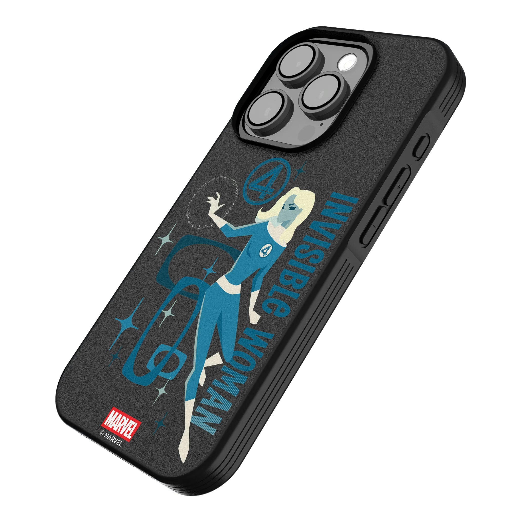 Marvel Invisible Woman Badge iPhone Bump Phone Case for Apple iPhone - Isometric View