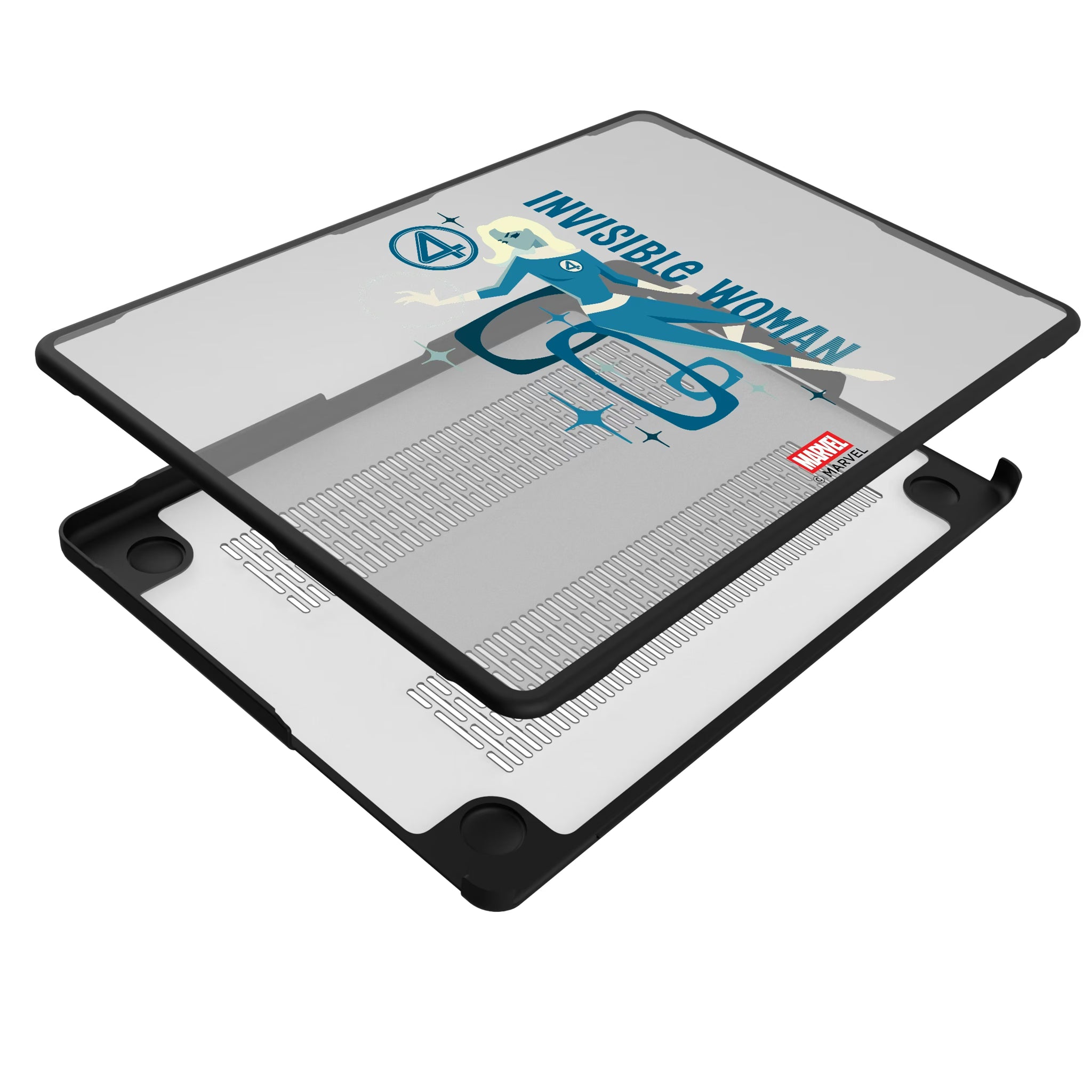 Marvel Invisible Woman Badge MacBook Laptop Case for Apple MacBook - Isometric View#Device_MacBook Pro (14-inch, 2021) / MacBook Pro (14-inch, 2023) / MacBook Pro (14-inch, 2024)