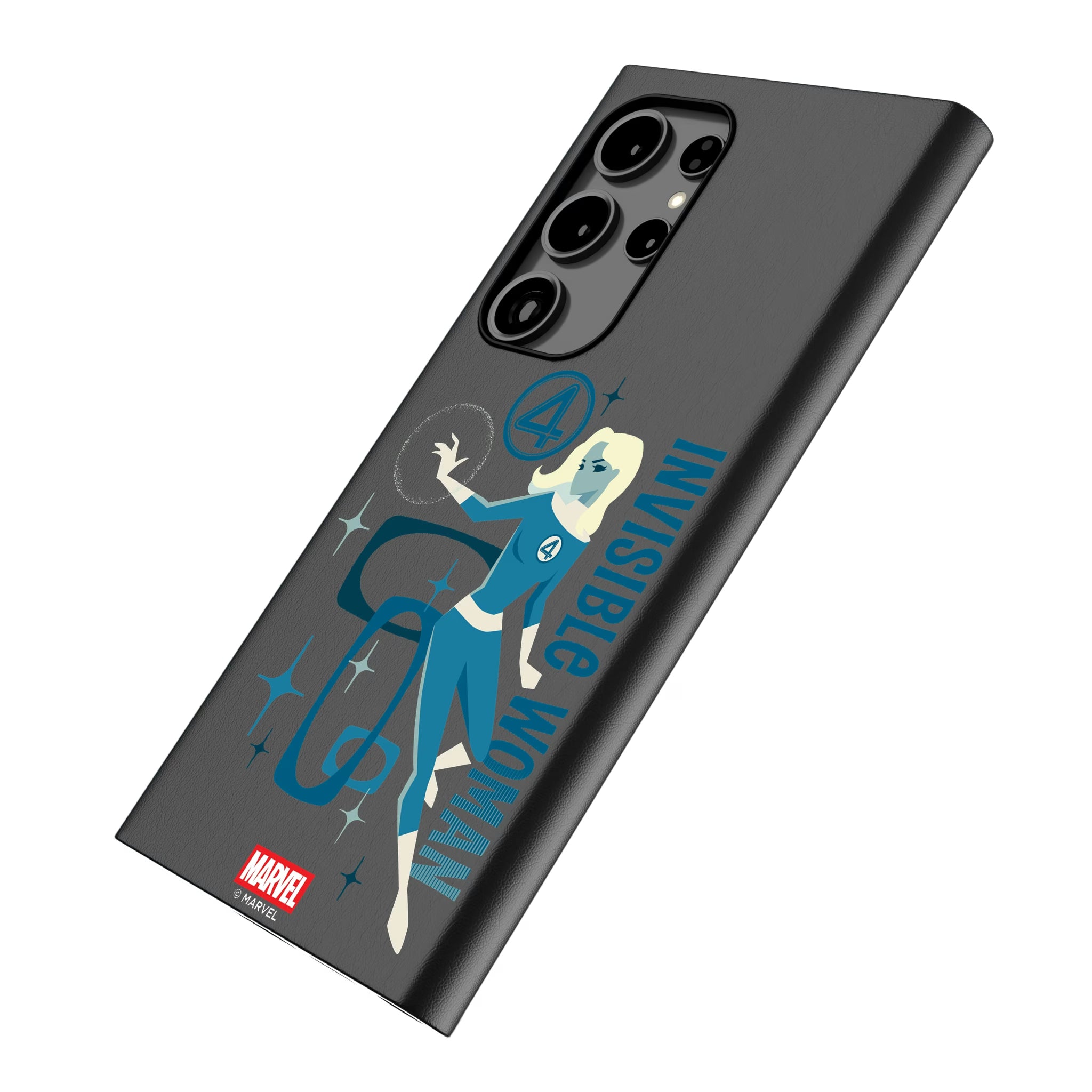 Marvel Invisible Woman Badge Galaxy MagSafe Compatible Phone Case for Samsung Galaxy - Isometric View
