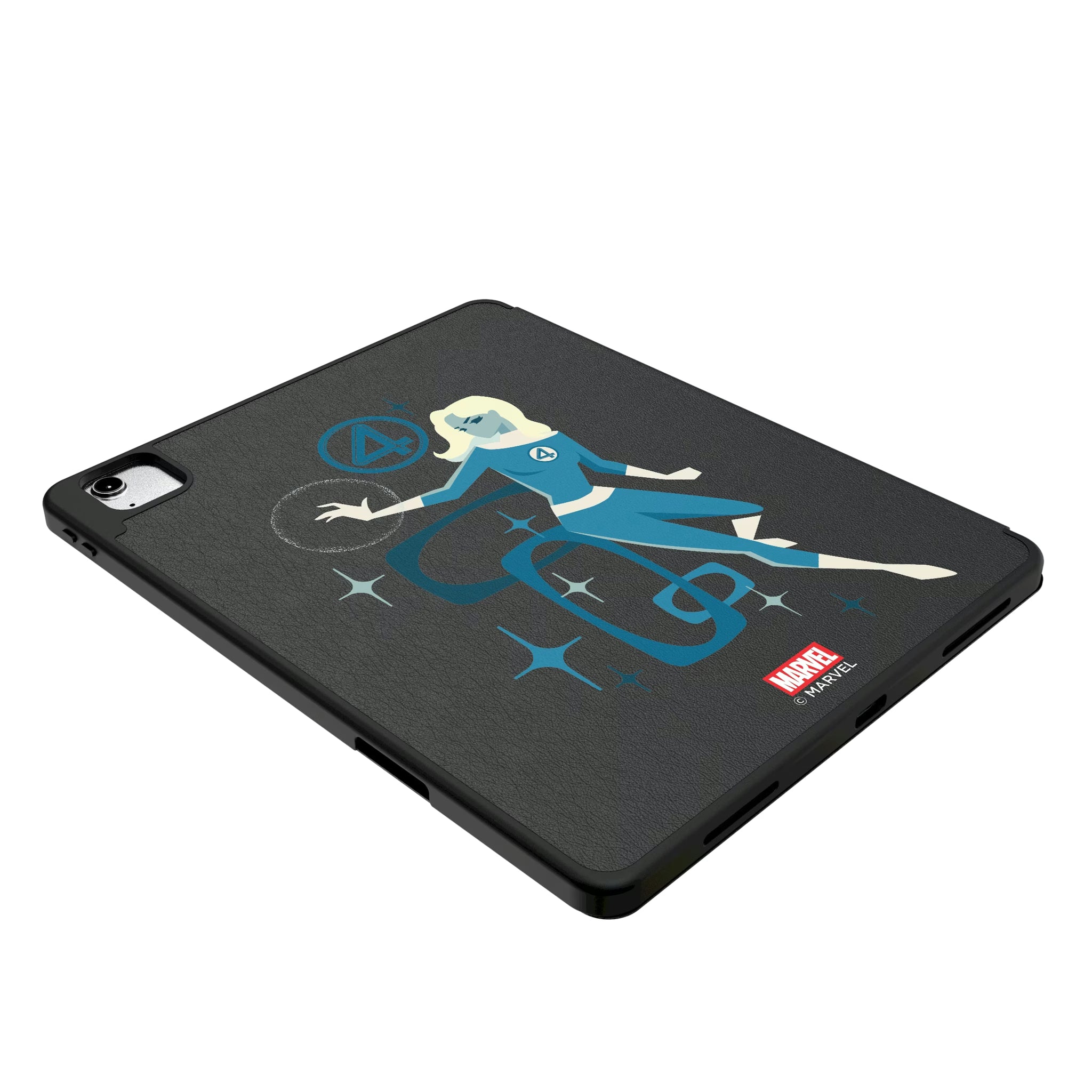 Marvel Invisible Woman Badge iPad Tablet Case for Apple iPad - Isometric View