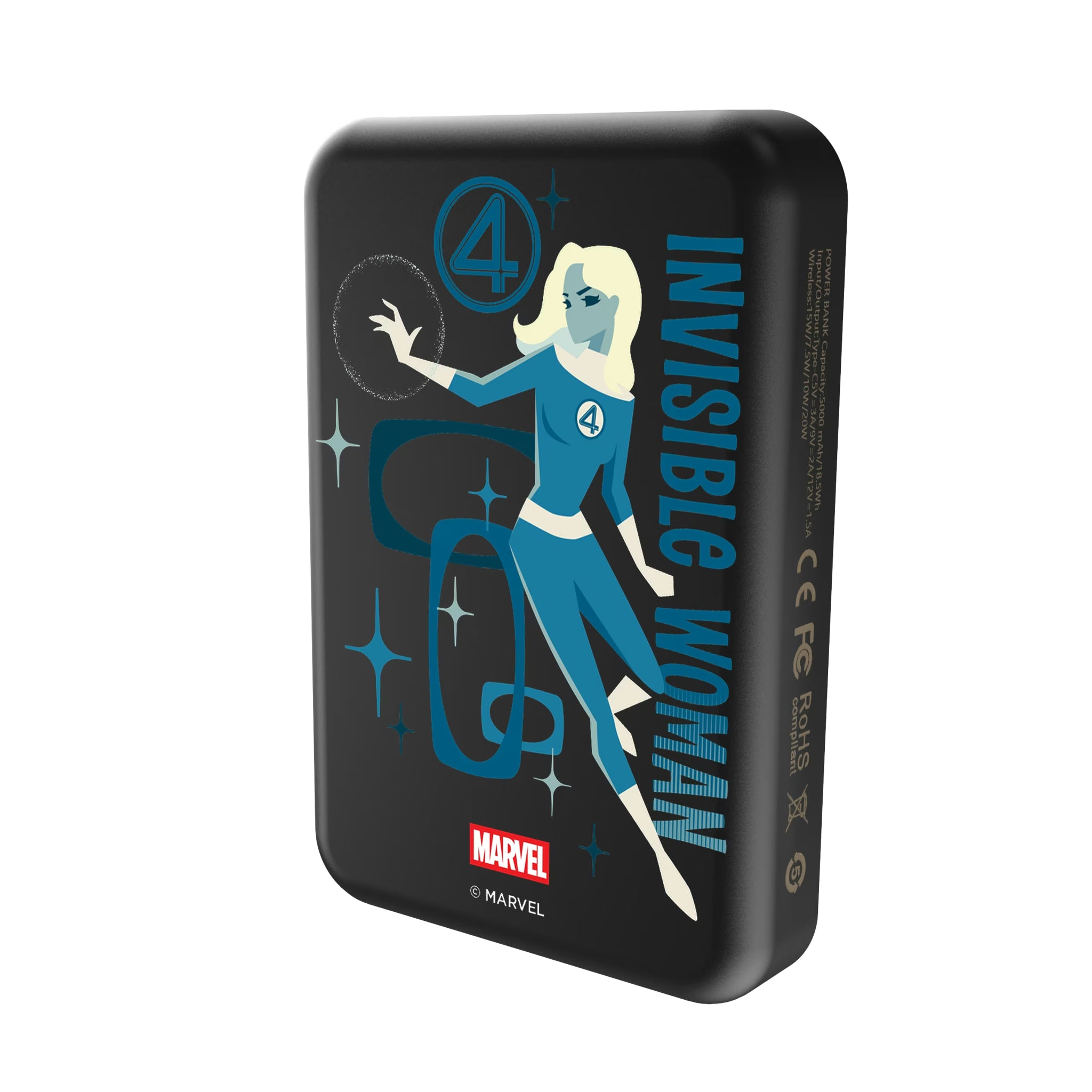 Marvel Invisible Woman Badge Wireless Mag Power Bank