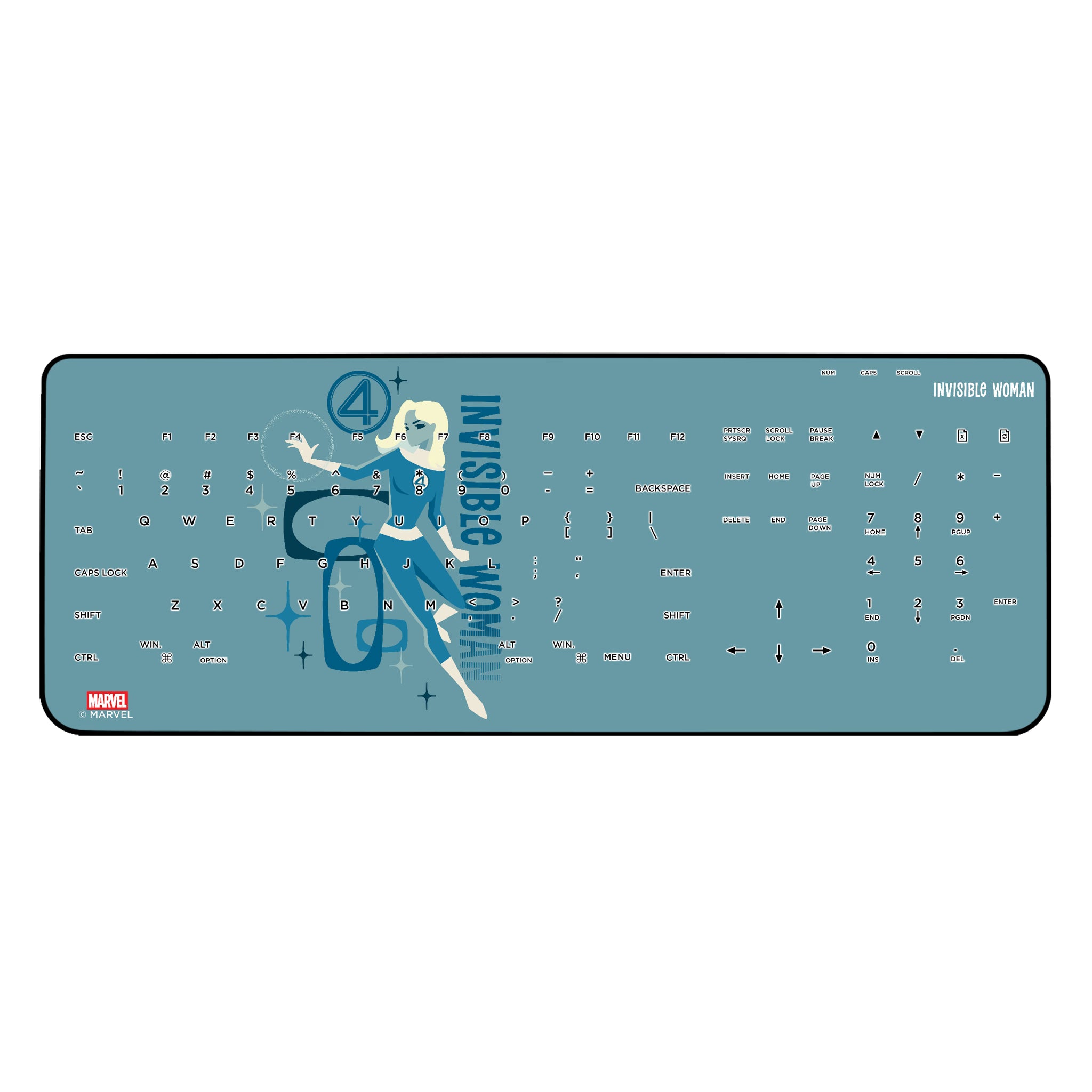 Marvel Invisible Woman Badge Wireless USB Keyboard
