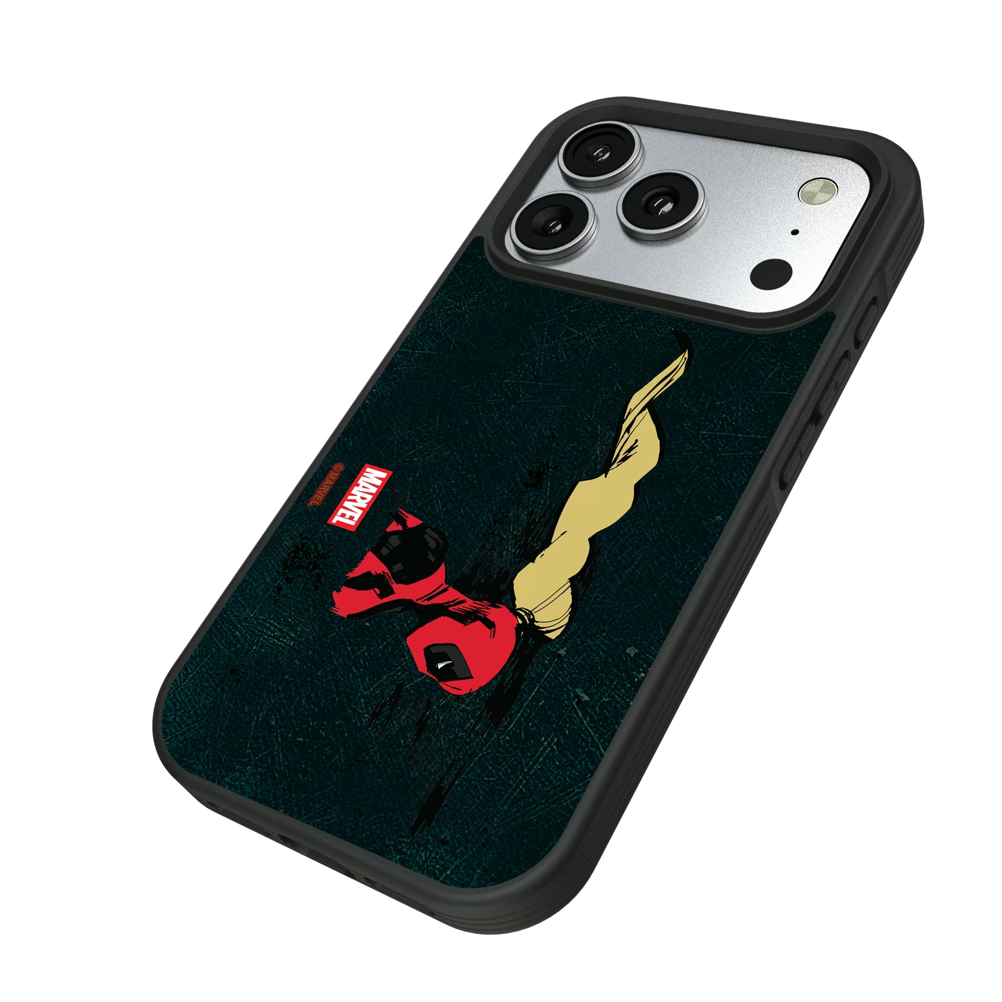 Marvel Ladypool Badge iPhone Bump Phone Case for Apple iPhone - Isometric View#Device_iPhone 17 Pro