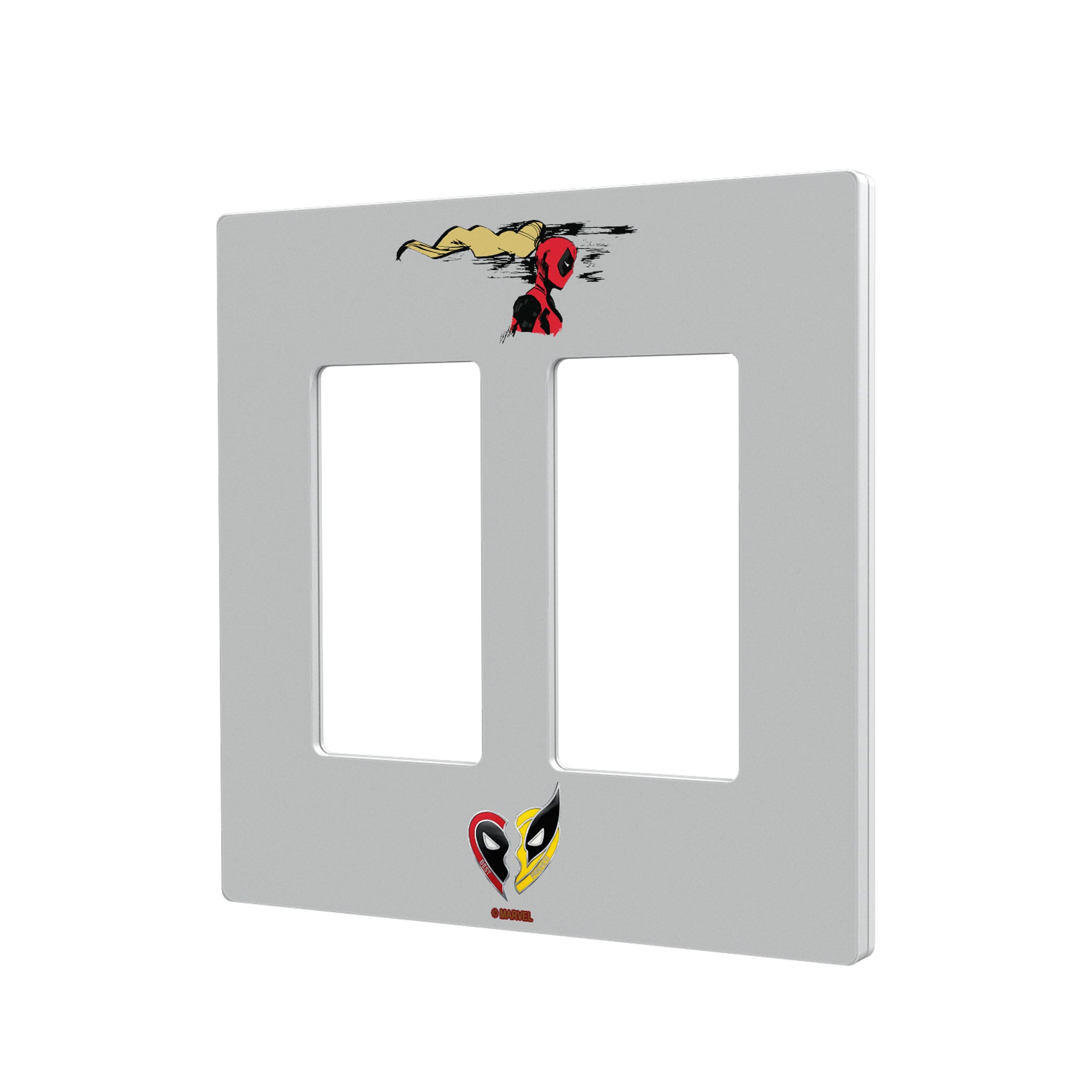 Marvel Ladypool Badge Hidden-Screw Light Switch Plate#Style_Double Rocker