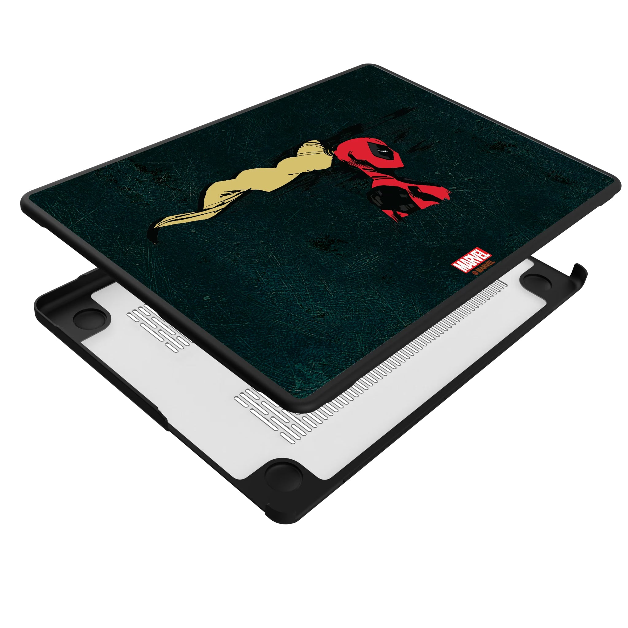 Marvel Ladypool Badge MacBook Laptop Case for Apple MacBook - Isometric View#Device_MacBook Pro (14-inch, 2021) / MacBook Pro (14-inch, 2023) / MacBook Pro (14-inch, 2024)