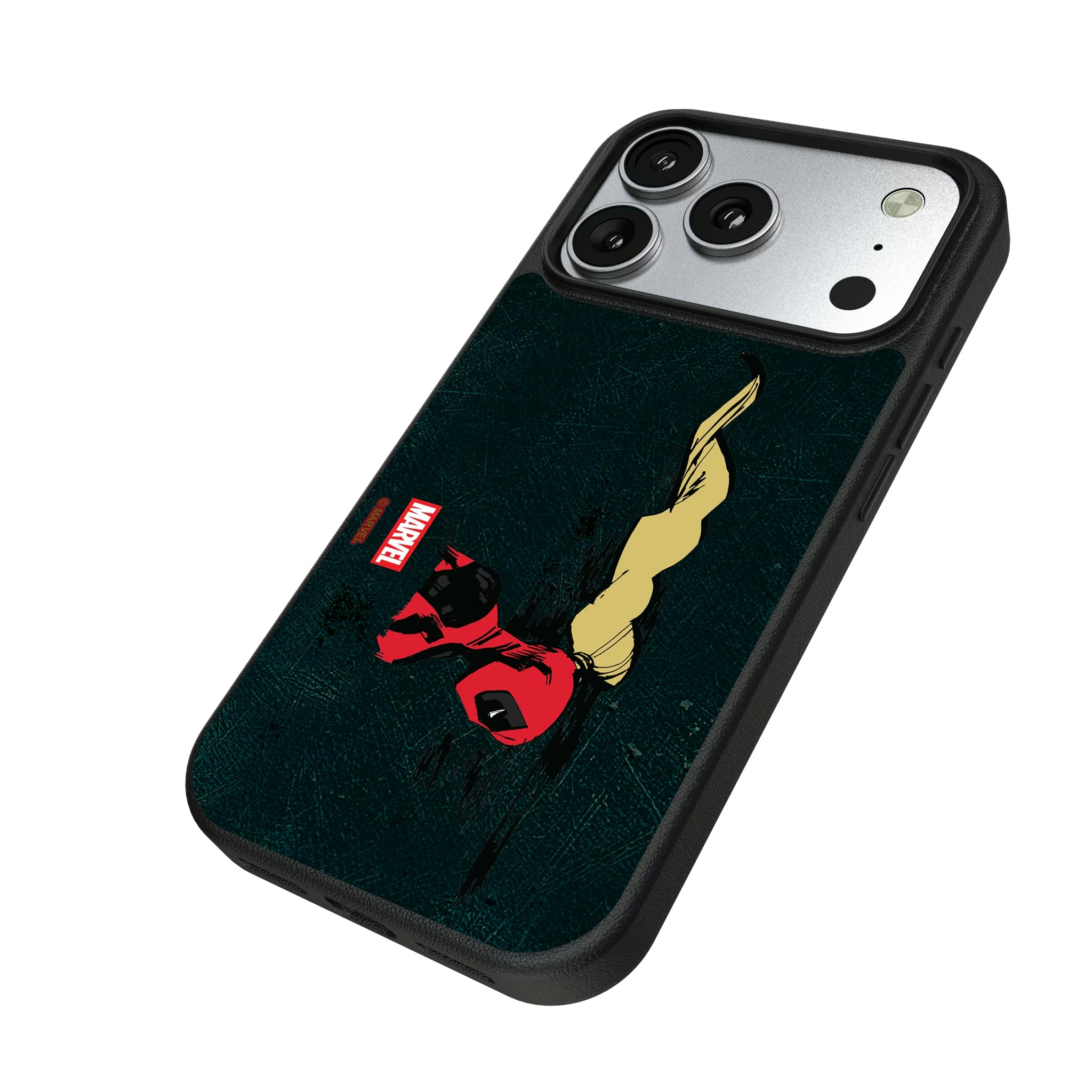 Marvel Ladypool Badge iPhone MagSafe Compatible Phone Case for Apple iPhone - Isometric View#Device_iPhone 17 Pro