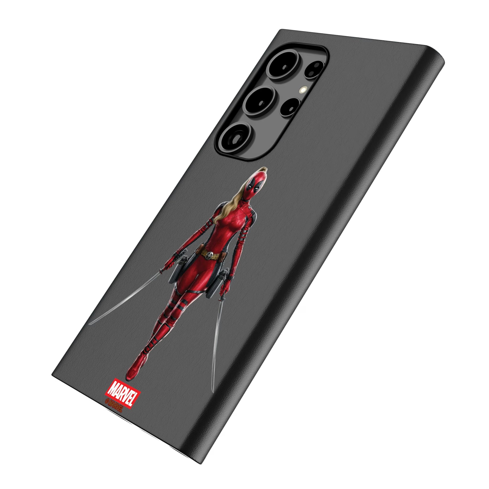 Marvel Ladypool Badge Galaxy MagSafe Compatible Phone Case for Samsung Galaxy - Isometric View