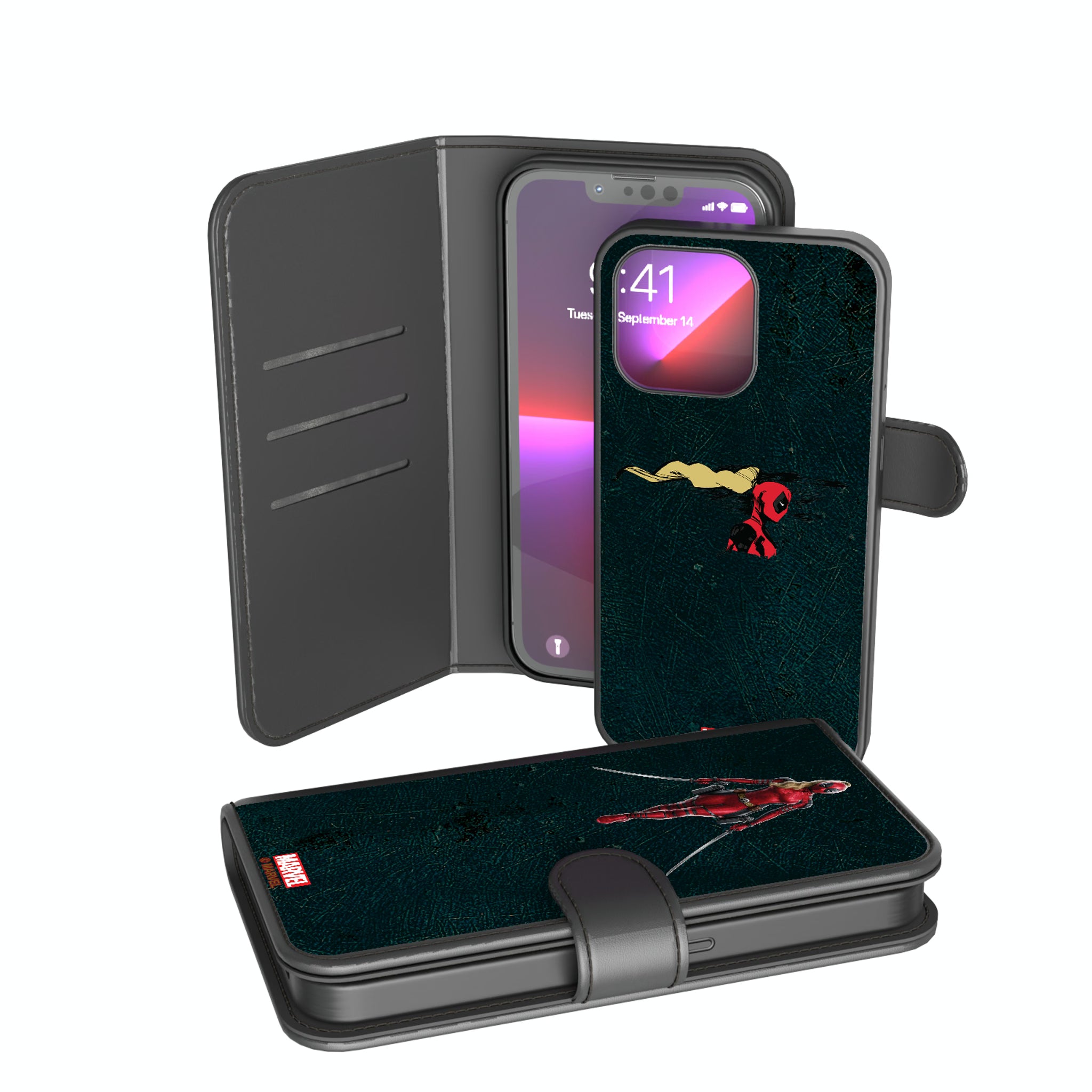 Marvel Ladypool Badge iPhone Wallet Phone Case for Apple iPhone