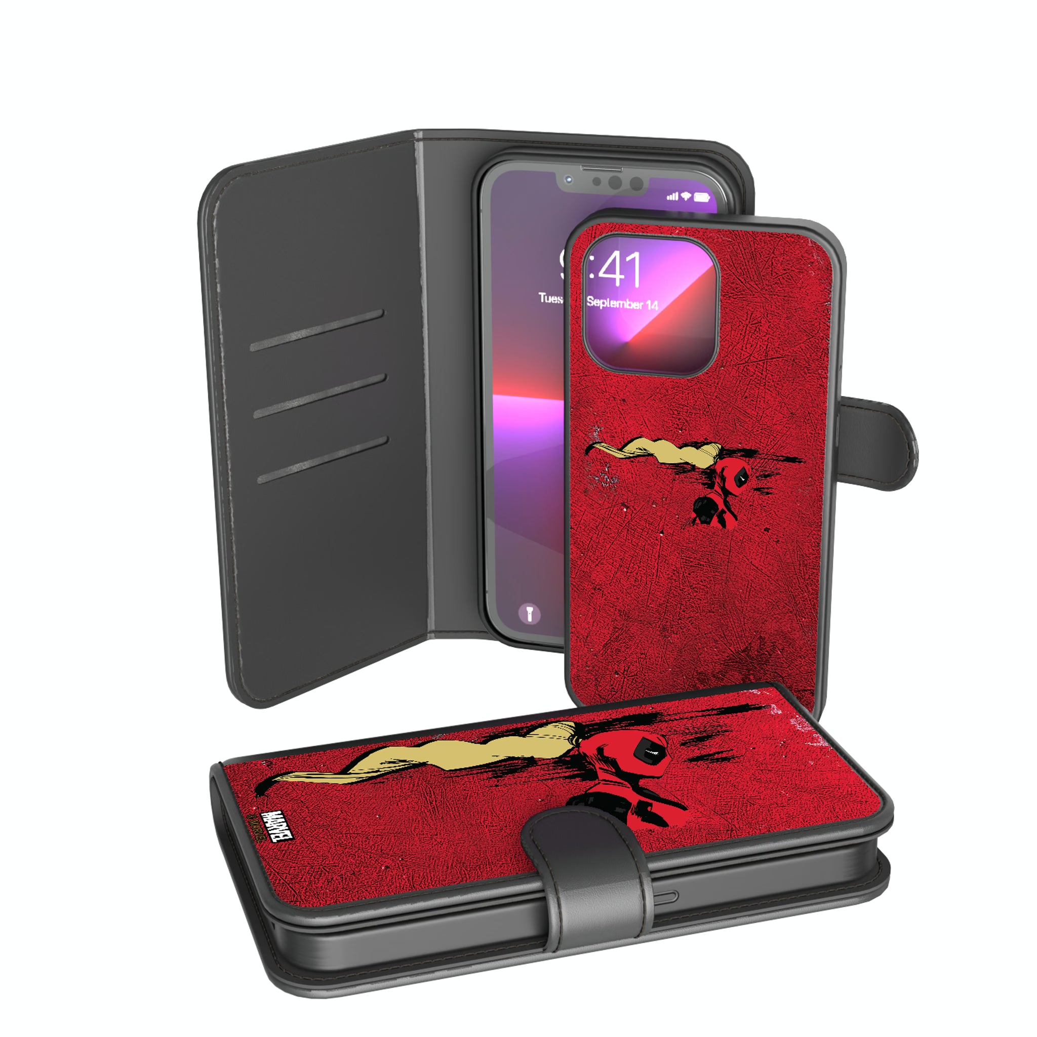 Marvel Ladypool Badge iPhone Wallet Phone Case for Apple iPhone